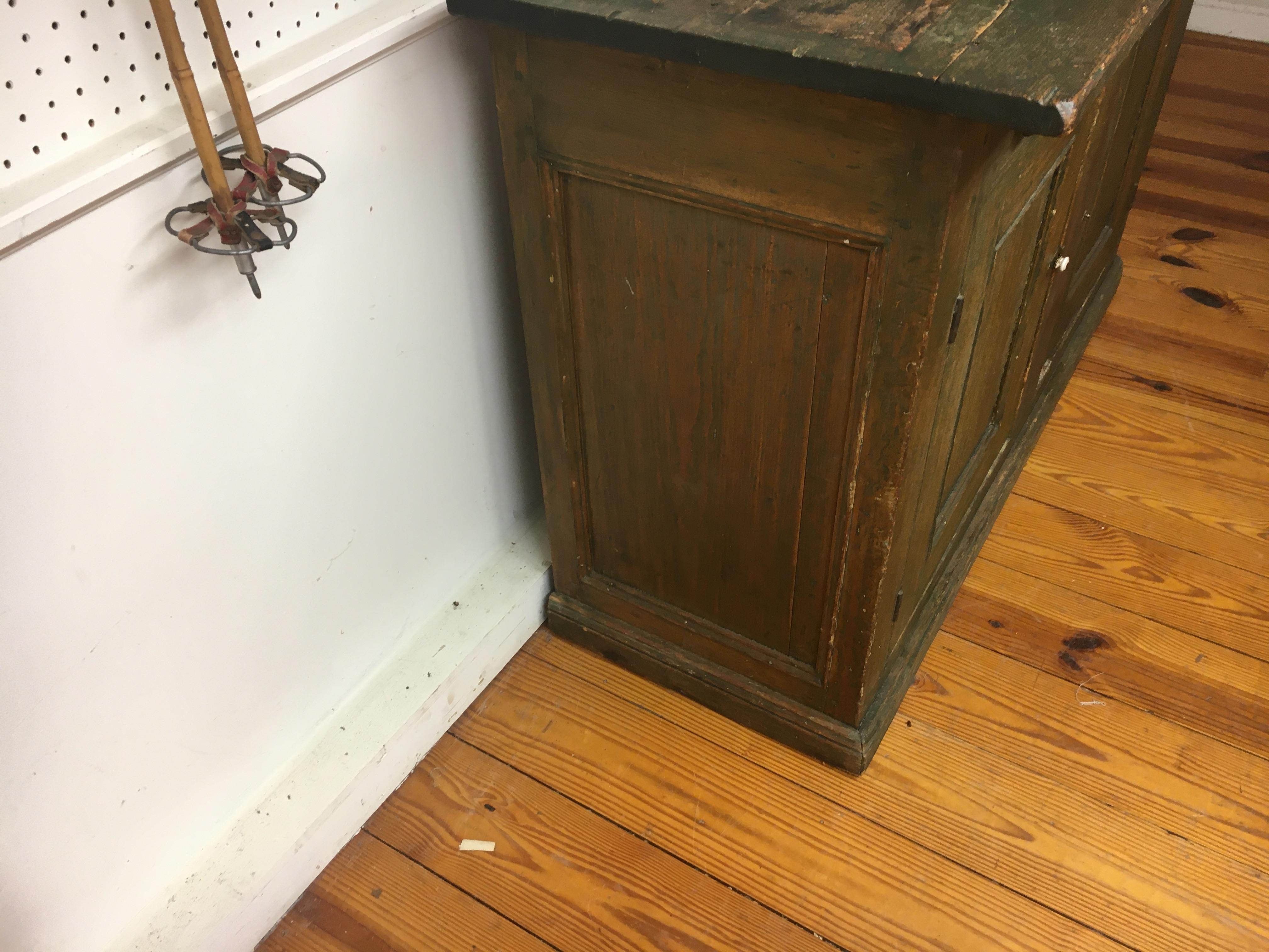 Original Painted Soft Green Buffet In Good Condition In Sheffield, MA