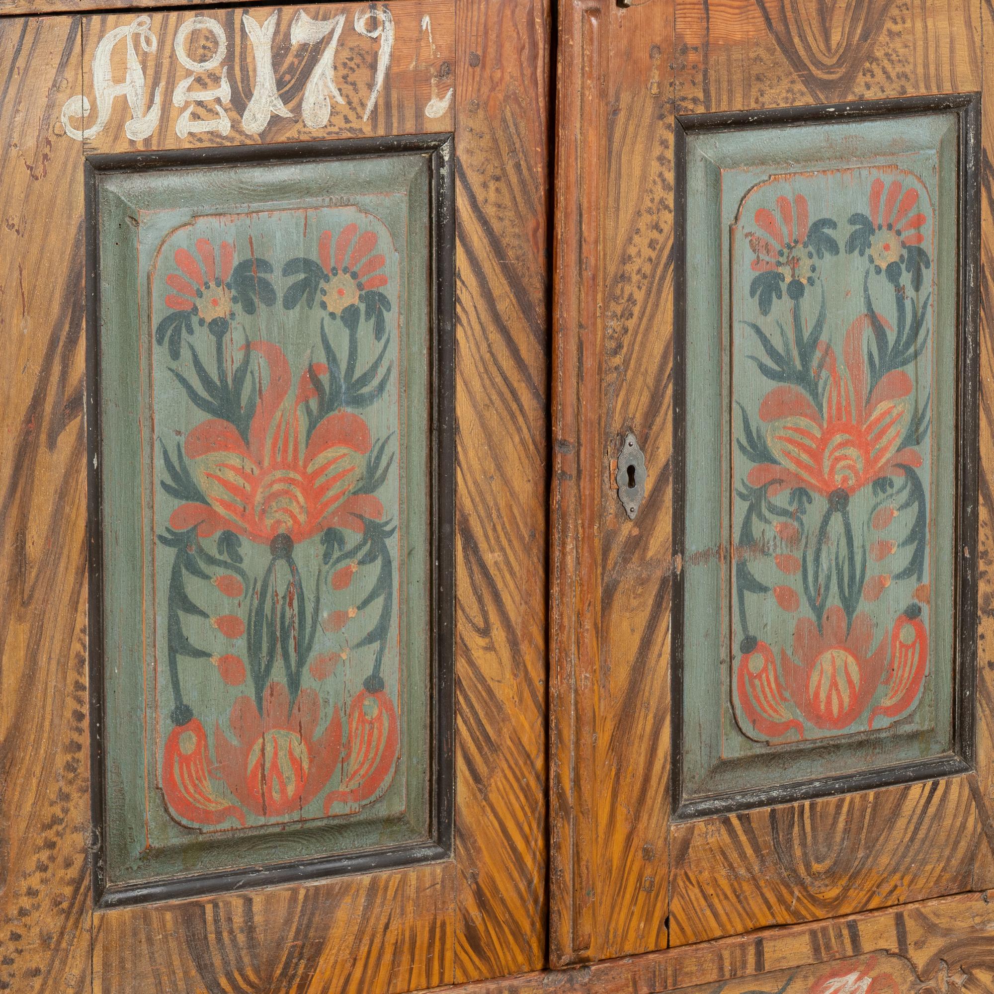 Original Painted Swedish Cabinet Sideboard, Dated 1791 3