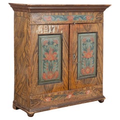 Antique Original Painted Swedish Cabinet Sideboard, Dated 1791