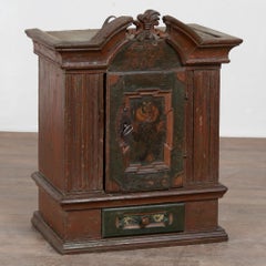 Original Painted Swedish Hanging Cabinet, Dated 1800