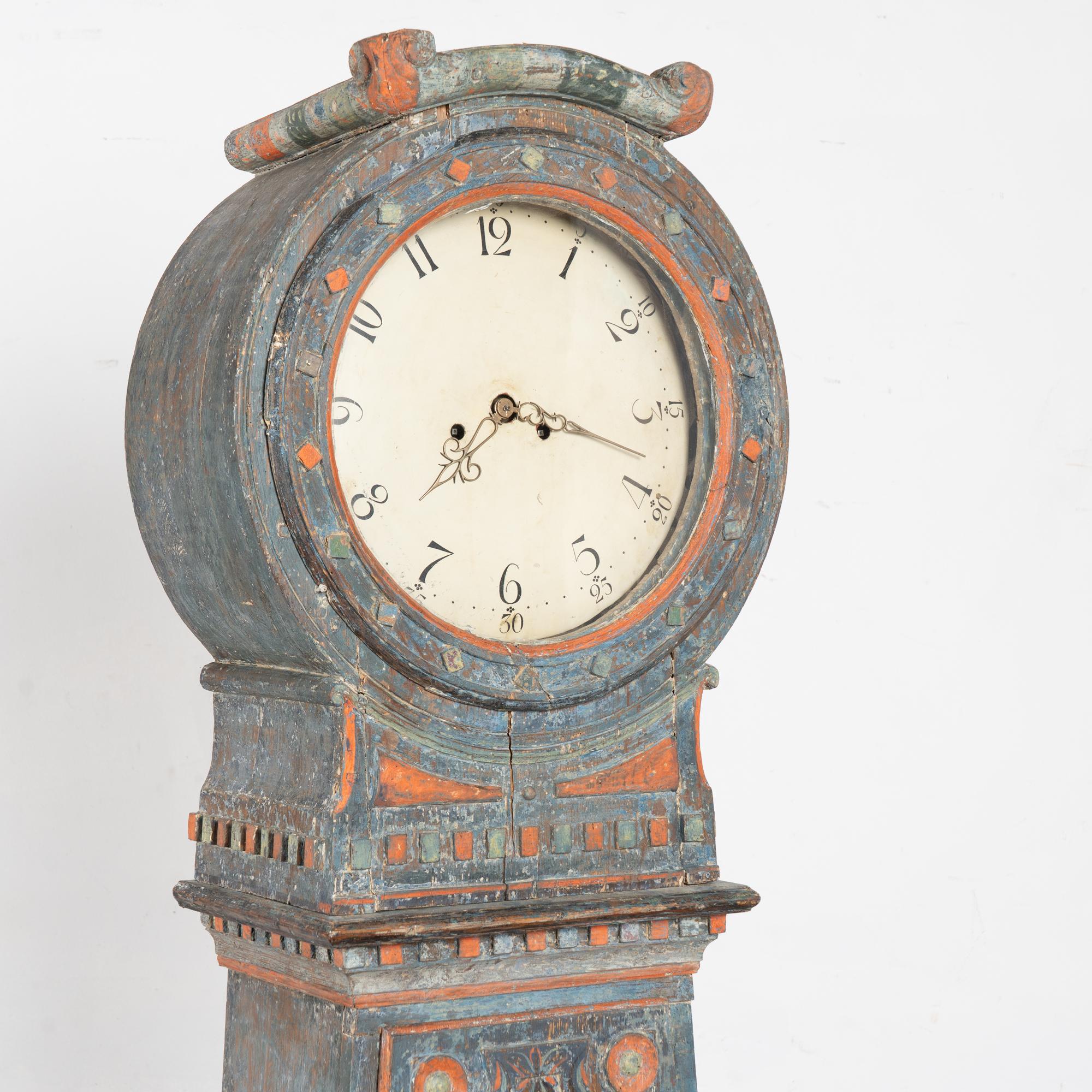 Original Painted Swedish Mora Clock , Dated 1823 For Sale 4