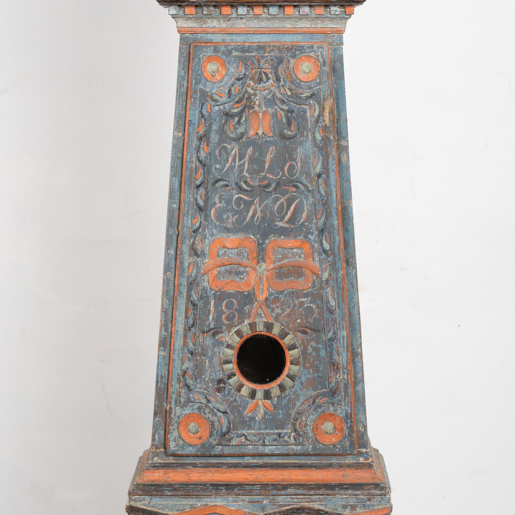 Original Painted Swedish Mora Clock , Dated 1823 For Sale 5