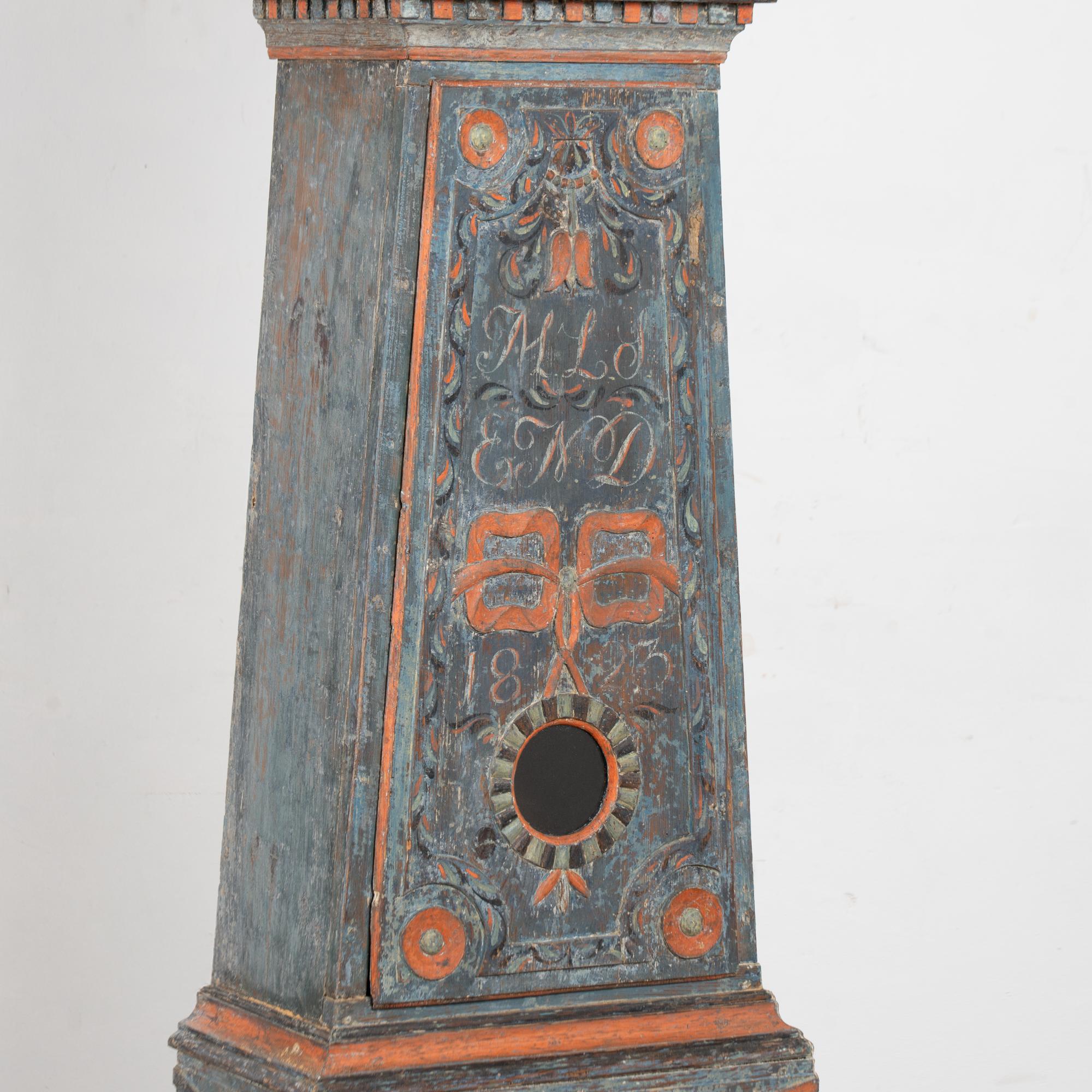19th Century Original Painted Swedish Mora Clock , Dated 1823 For Sale