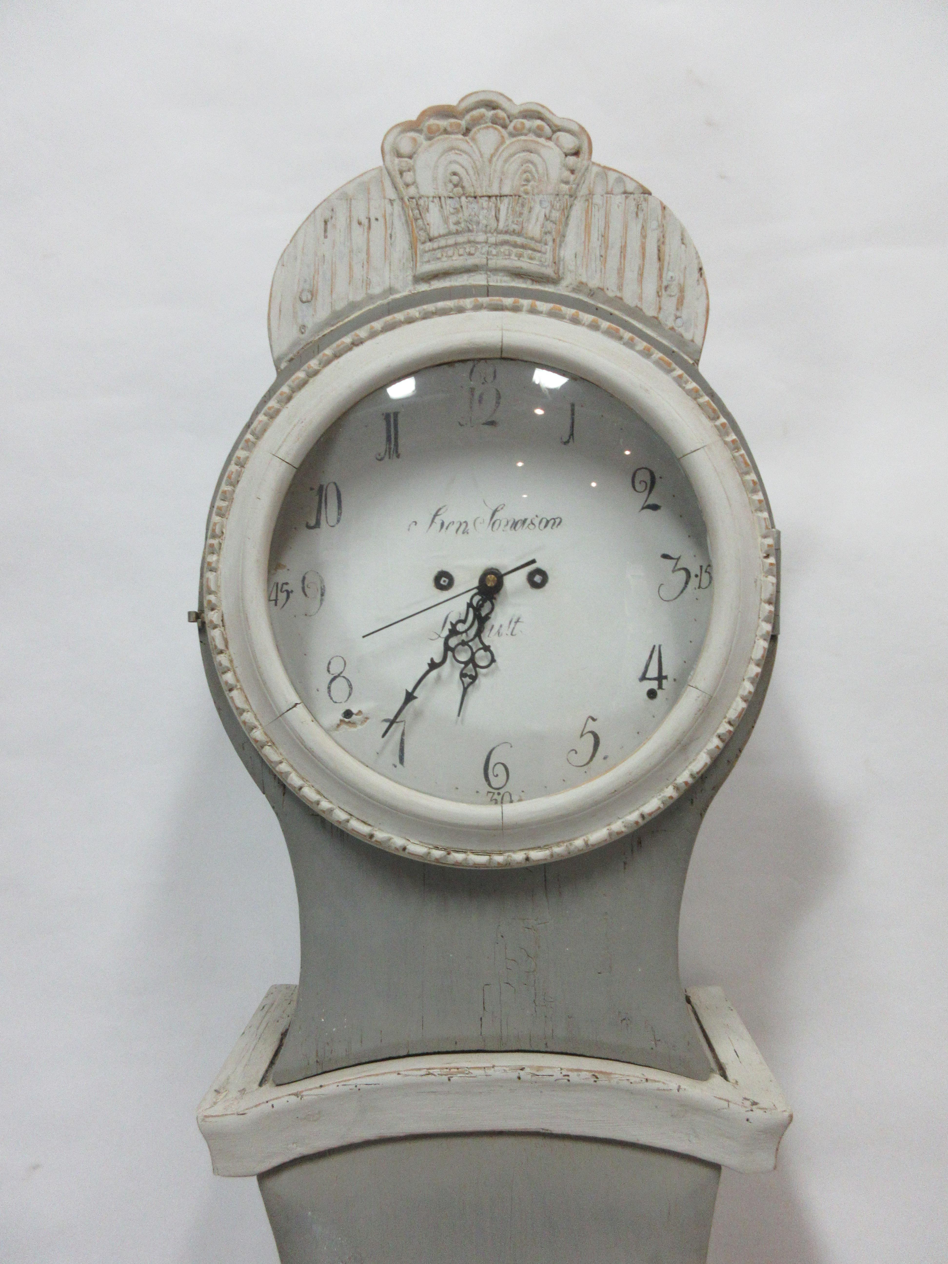 Dies ist eine 100% original bemalte schwedische Mora-Uhr. Der Stil dieser Uhr wird 