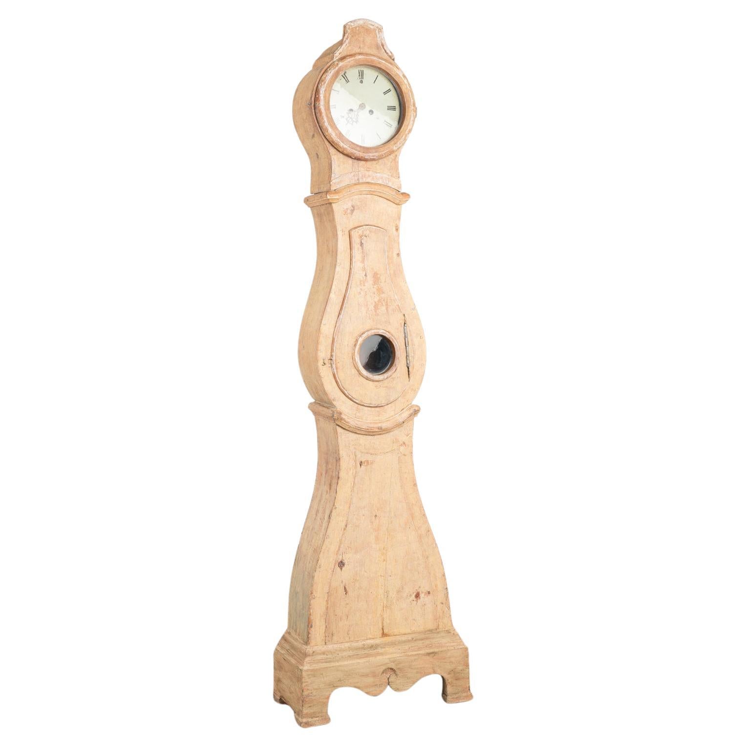 Reloj de pie Mora sueco original pintado, hacia 1840