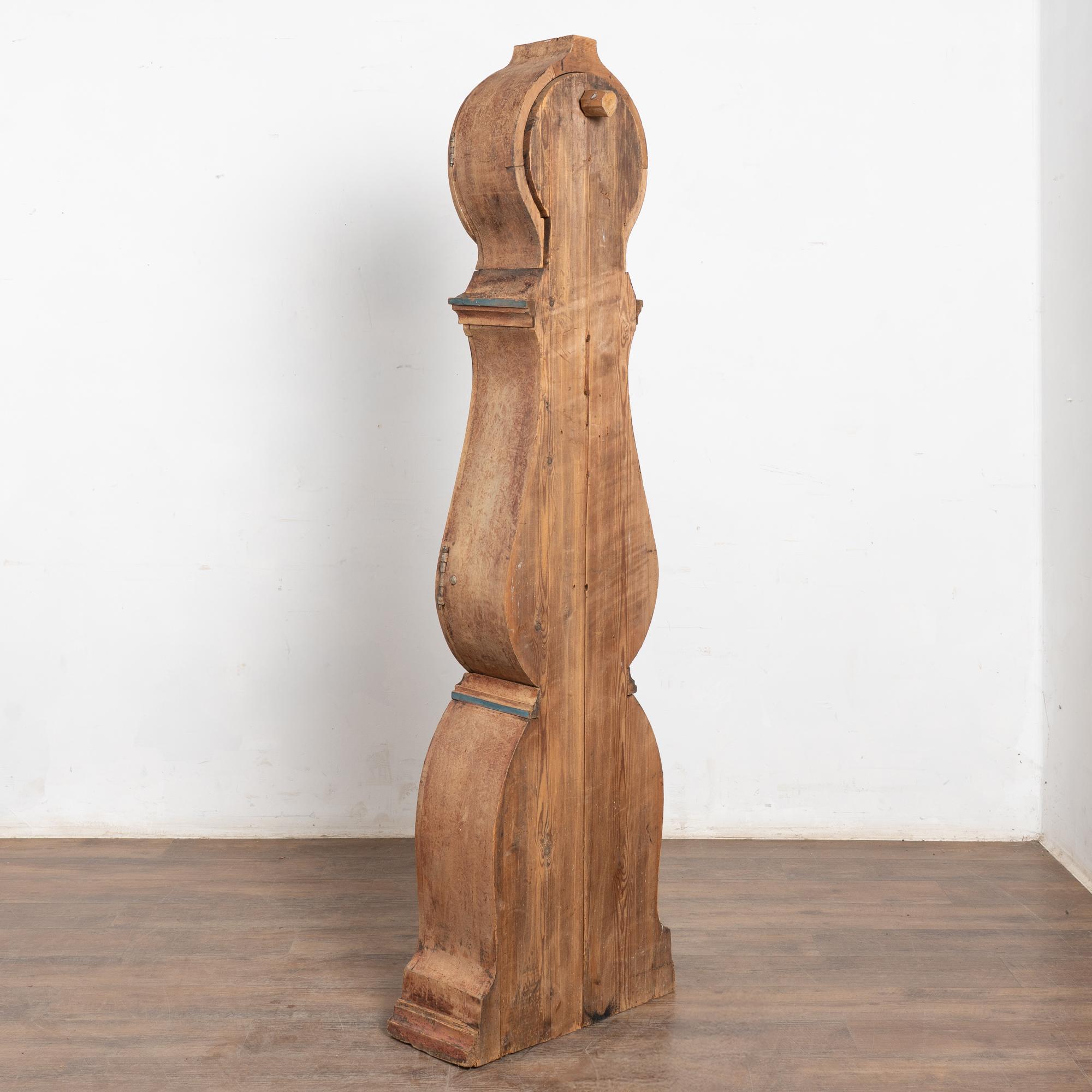 Original Painted Swedish Mora Grandfather Clock , Dated 1850 For Sale 5