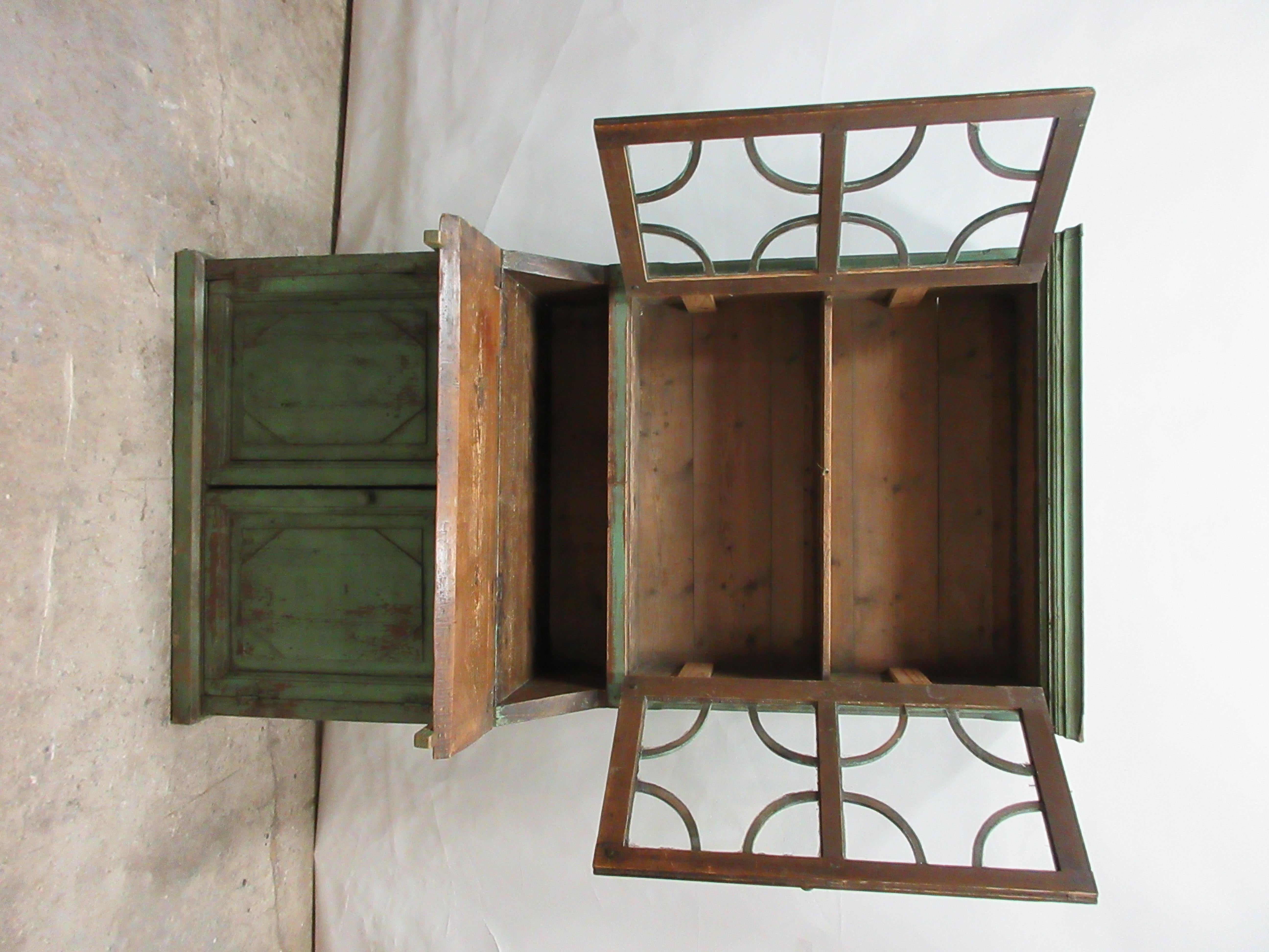Original Painted Swedish Secretary Hutch In Distressed Condition In Hollywood, FL