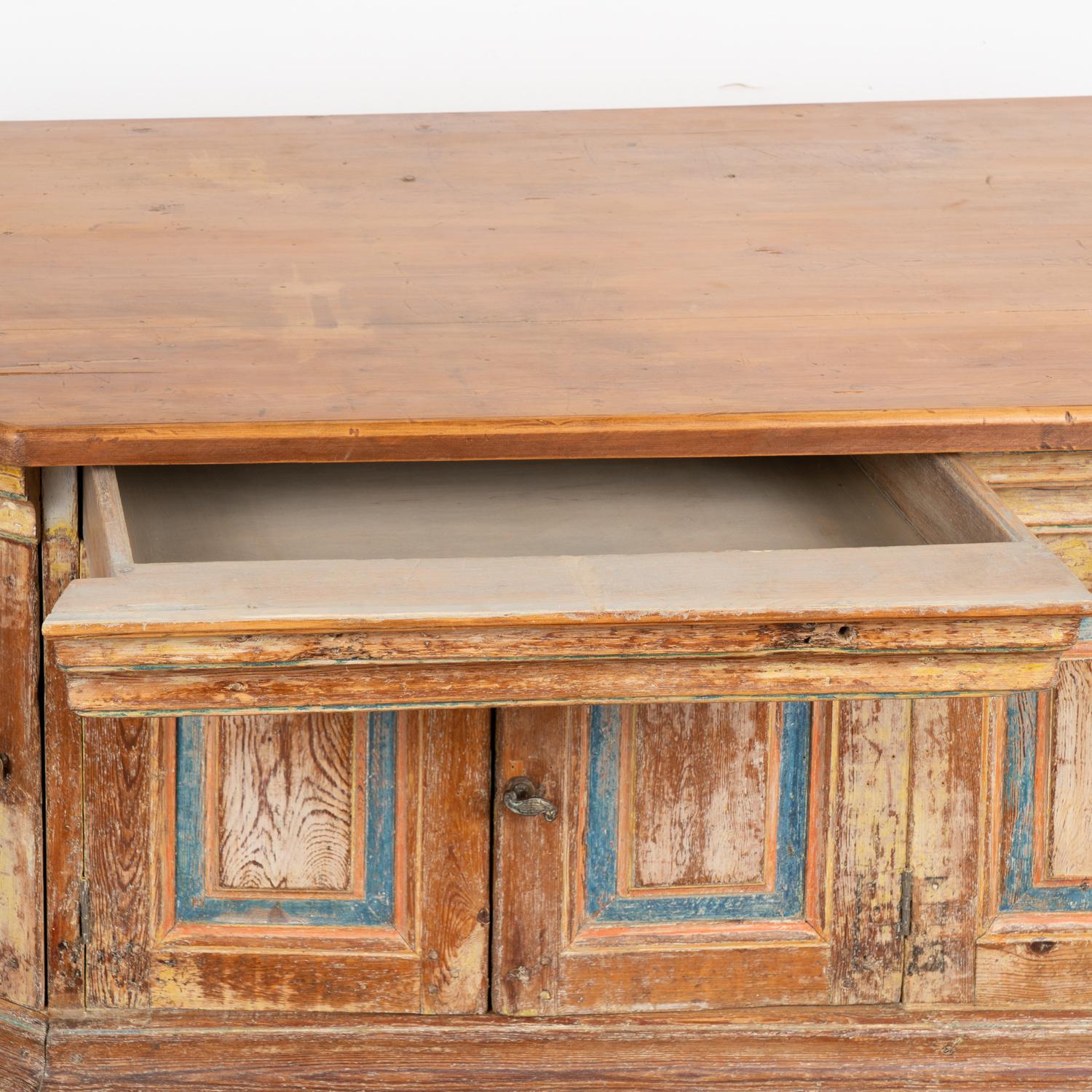 Original Painted Swedish Sideboard Console Dated 1810 For Sale 6