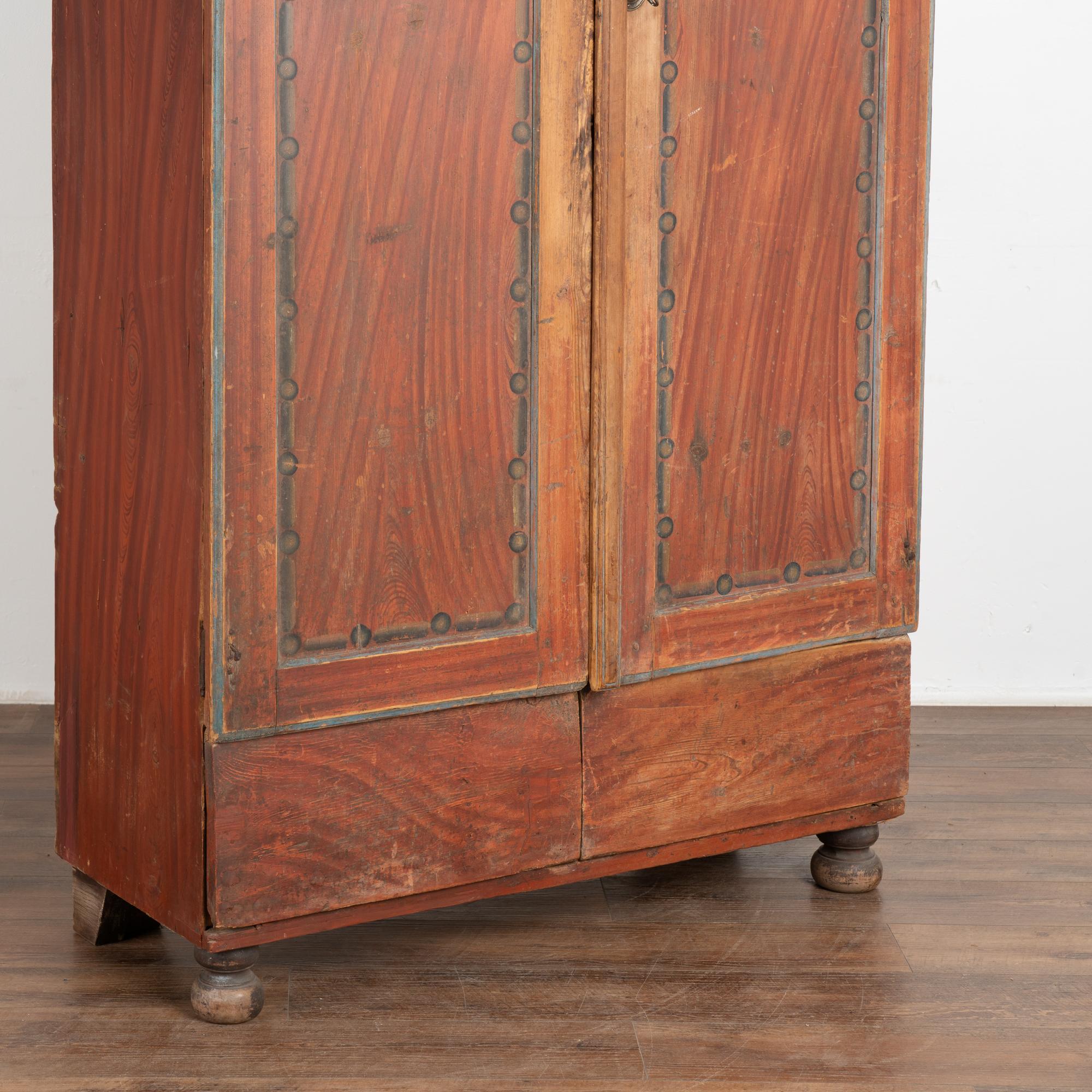 Original Painted Swedish Two Door Armoire dated 1834 For Sale 3