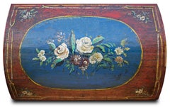 1810 Table Box, Red Floral Painted, Central Europe