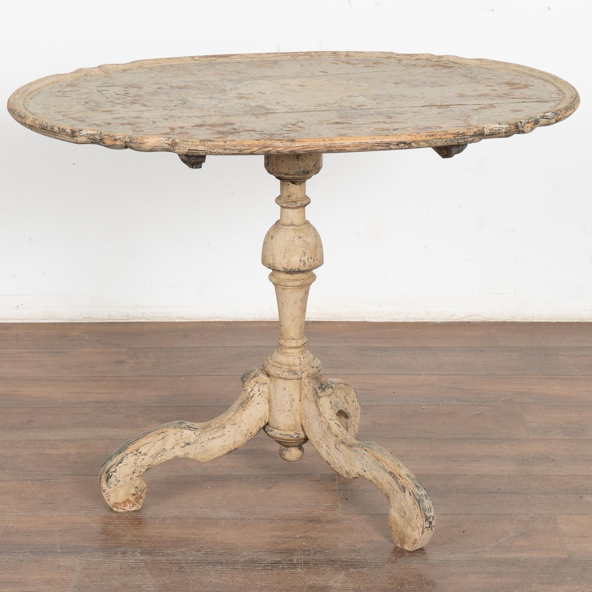 19th Century Original Painted Tilt Top Rococo Side Table, Sweden circa 1820-40