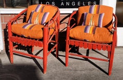 Original Painted Twig Chairs with Serape Cushions