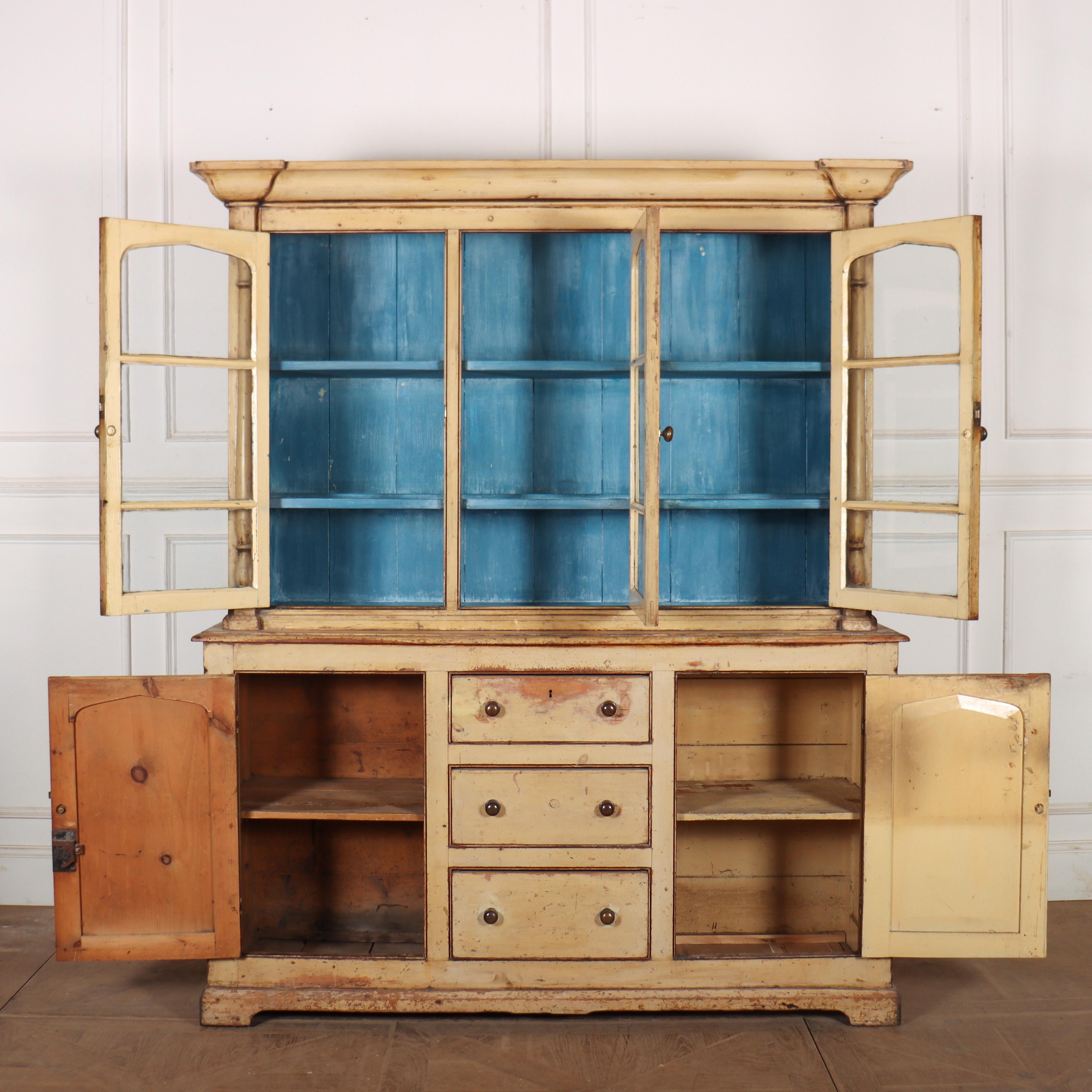 Glazed Original Painted West Country Dresser For Sale