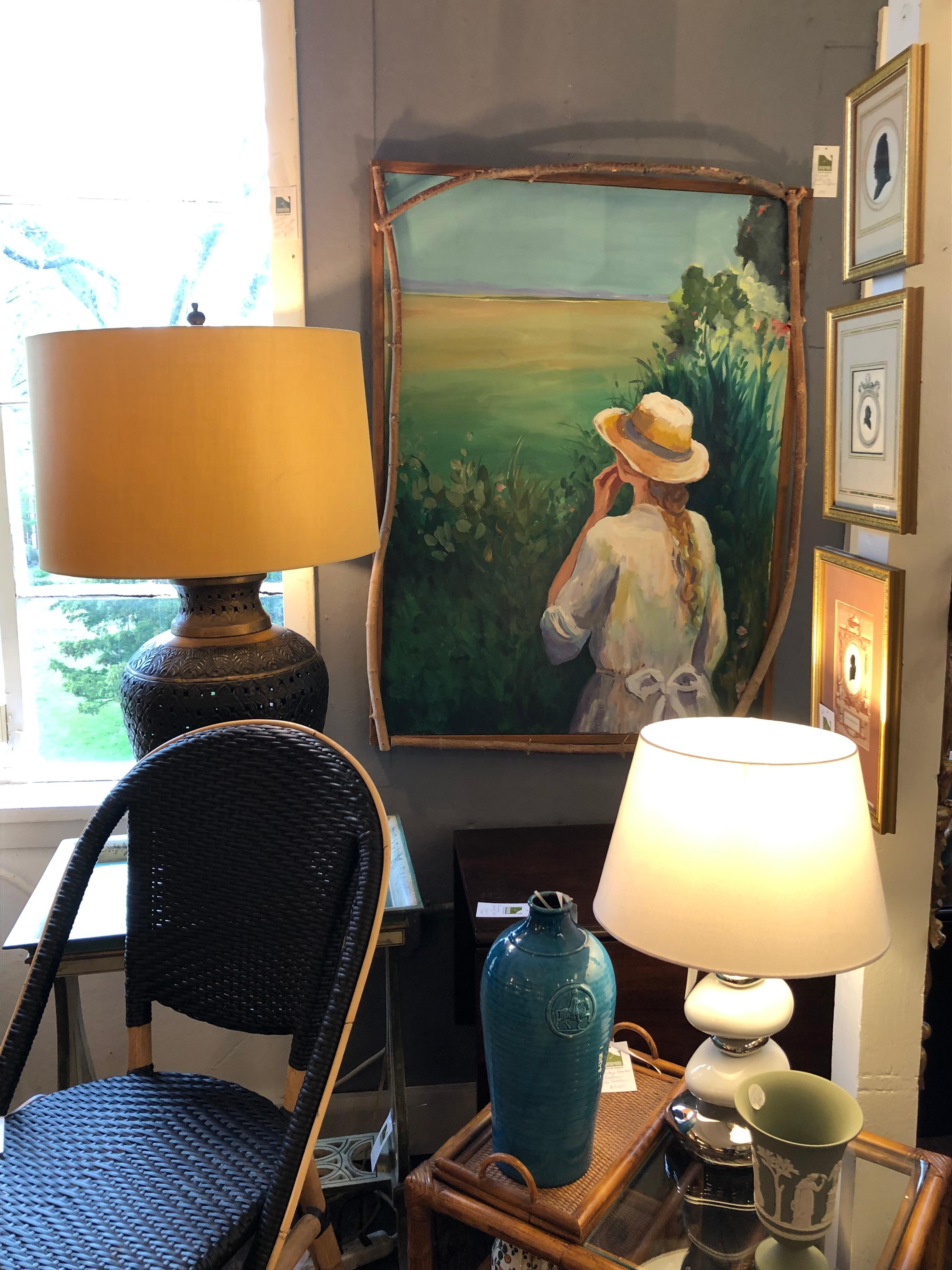 Original Painting by Bonnie Duffebach of Woman in Hat For Sale 1