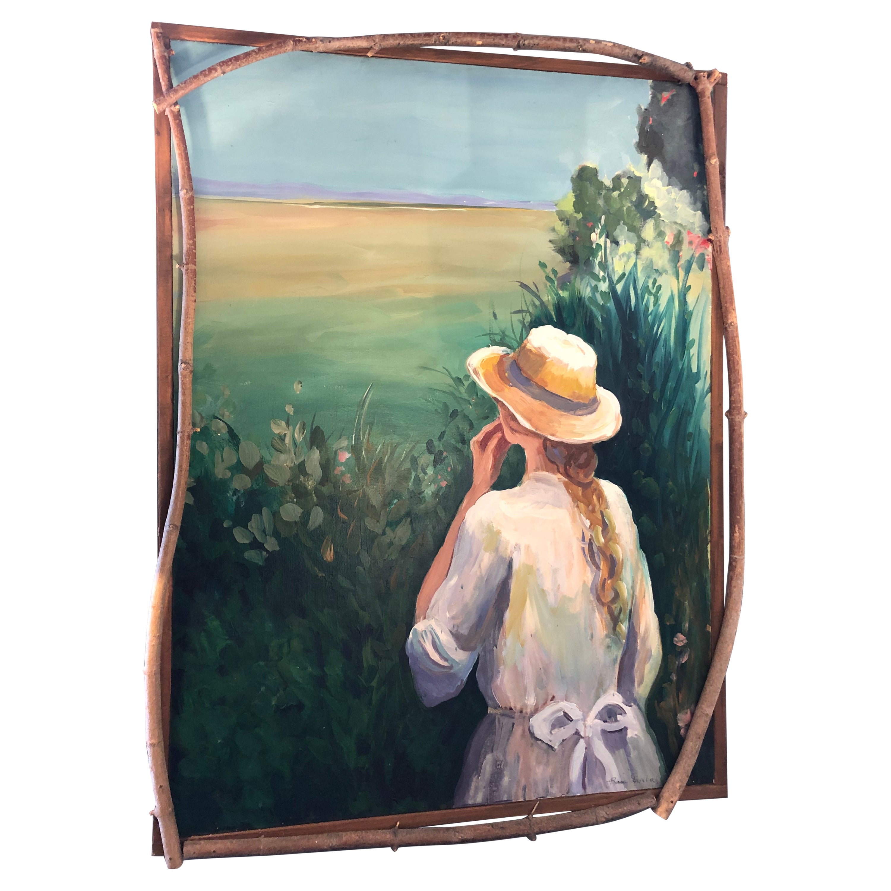 Originalgemälde von Bonnie Duffebach, Frau mit Hut