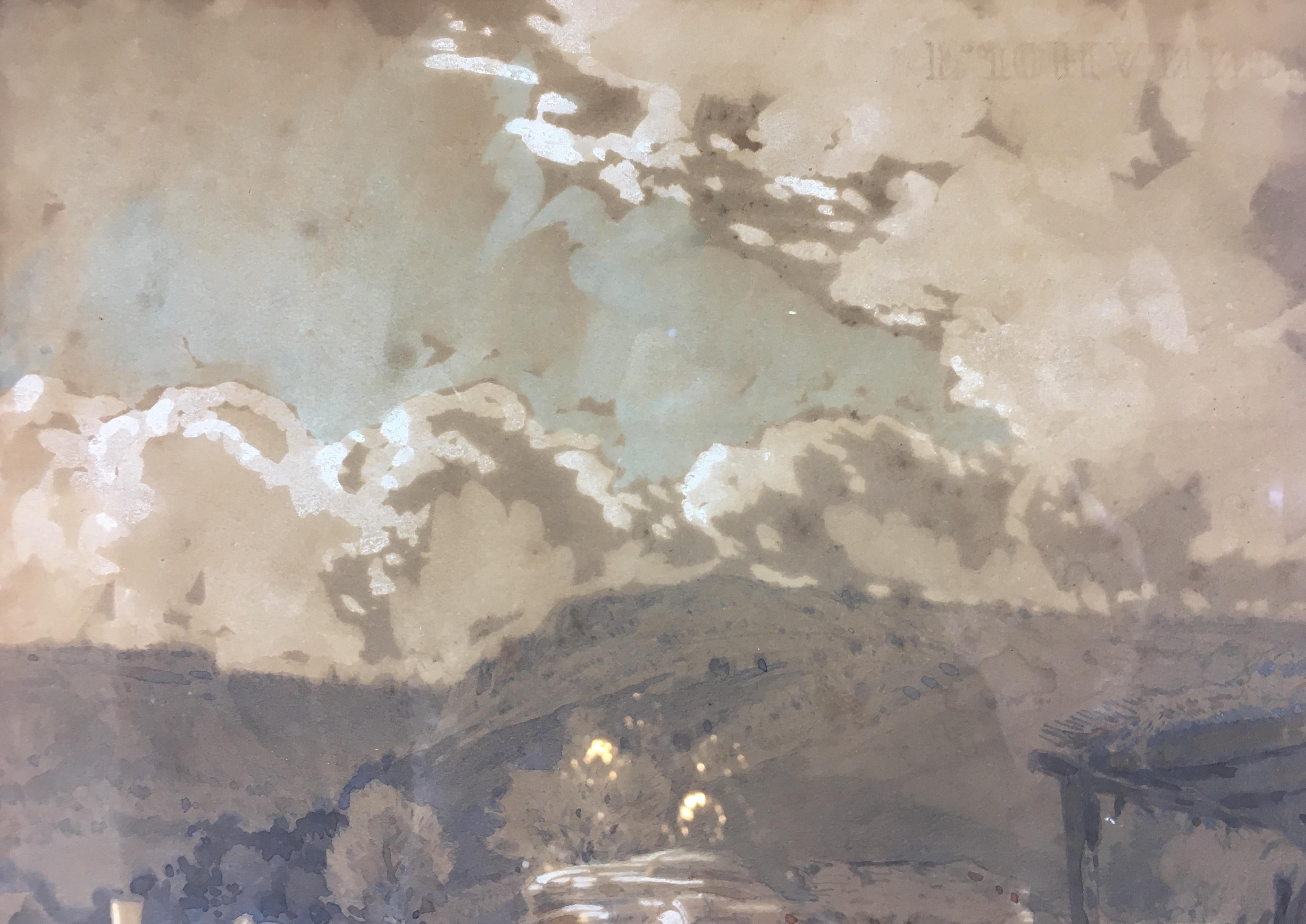 Late 19th Century French Post Impressionist Watercolor Painting of Brittany Landscape For Sale