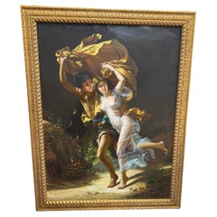 Peinture originale inspiré par l'art 1880 Tempête de Cote Pierre Auguste
