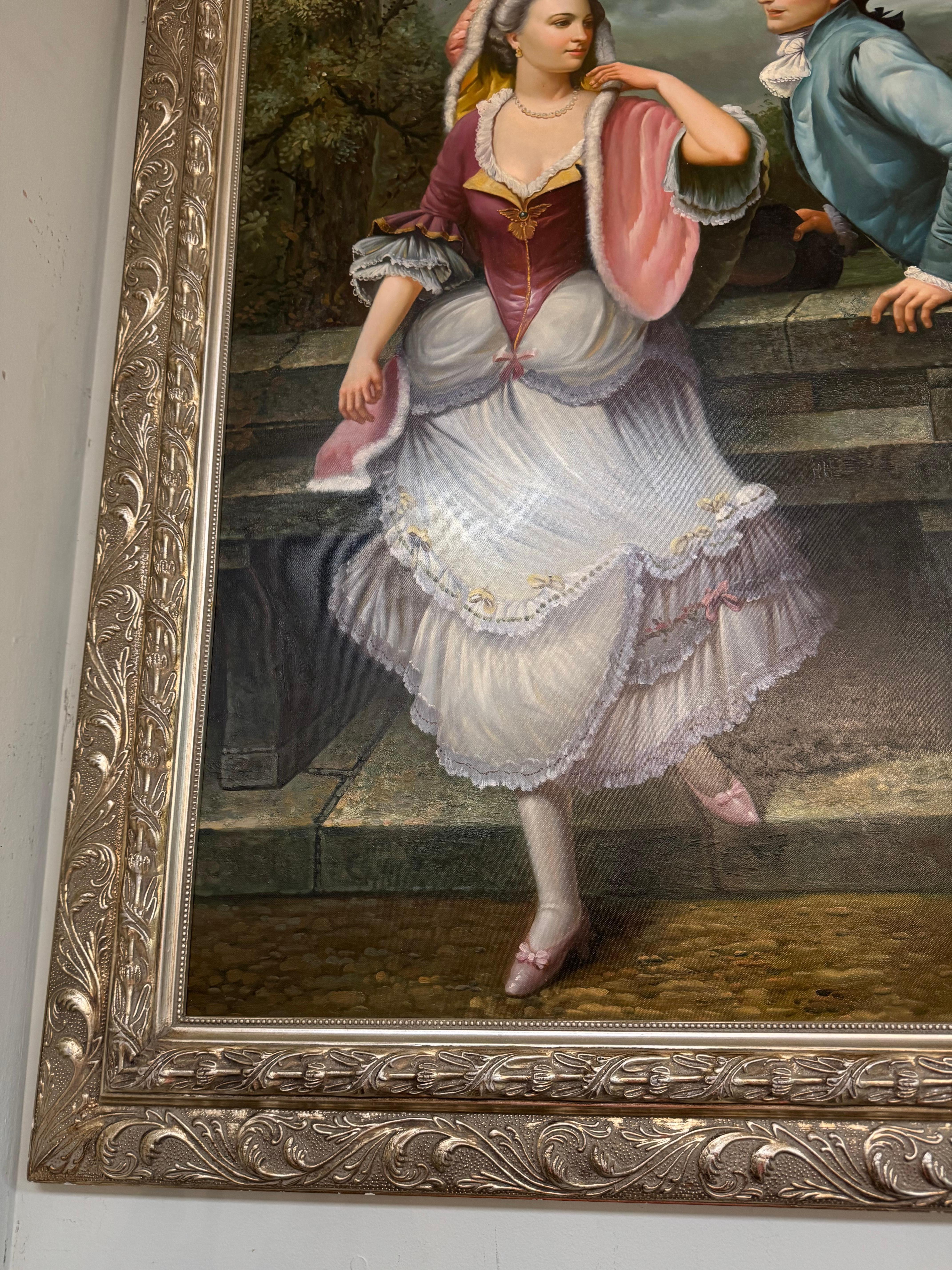 Colonial américain Peinture originale d'Auguste Detti  Artistics du 18ème siècle en vente