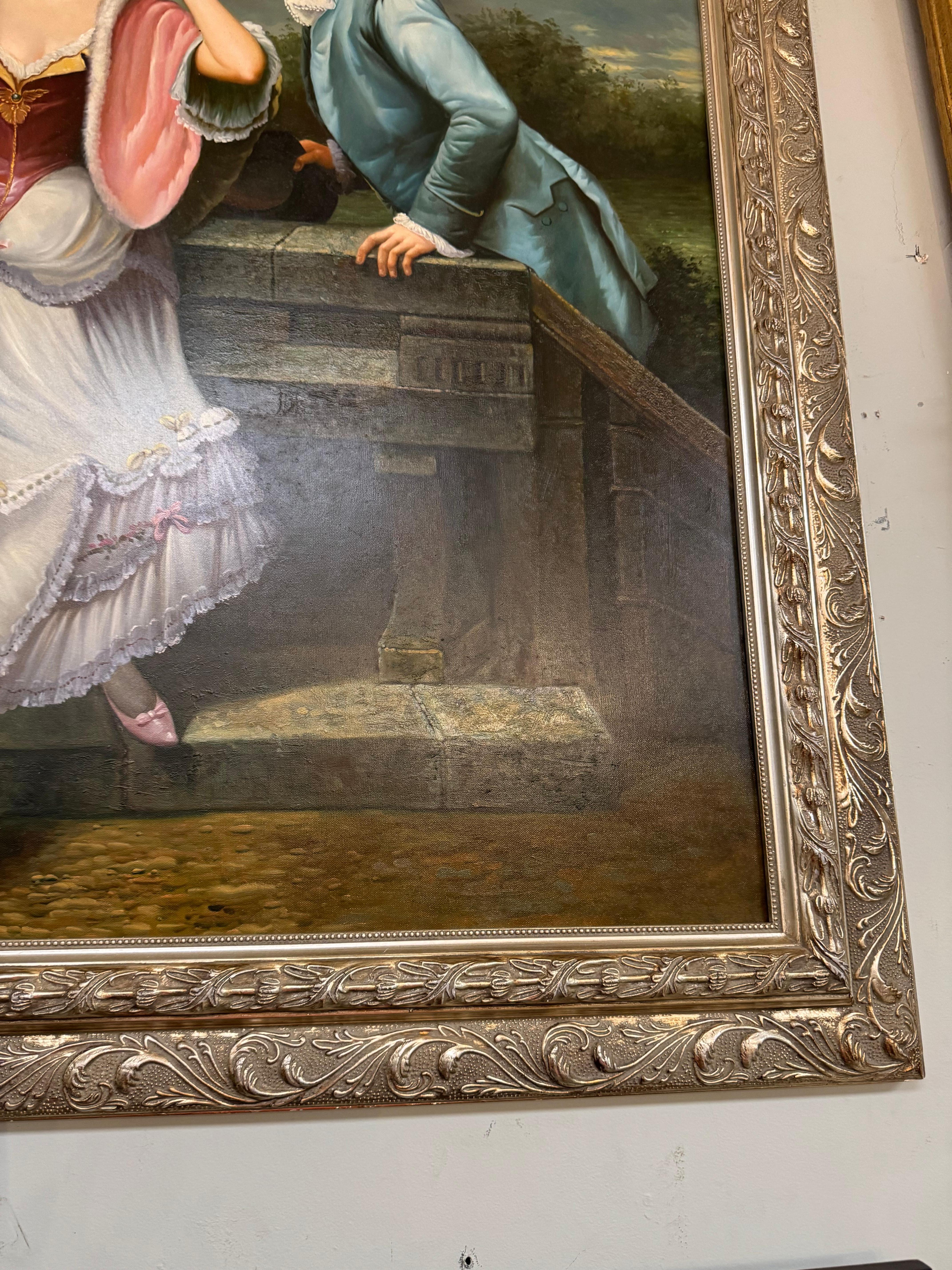 Toile Peinture originale d'Auguste Detti  Artistics du 18ème siècle en vente