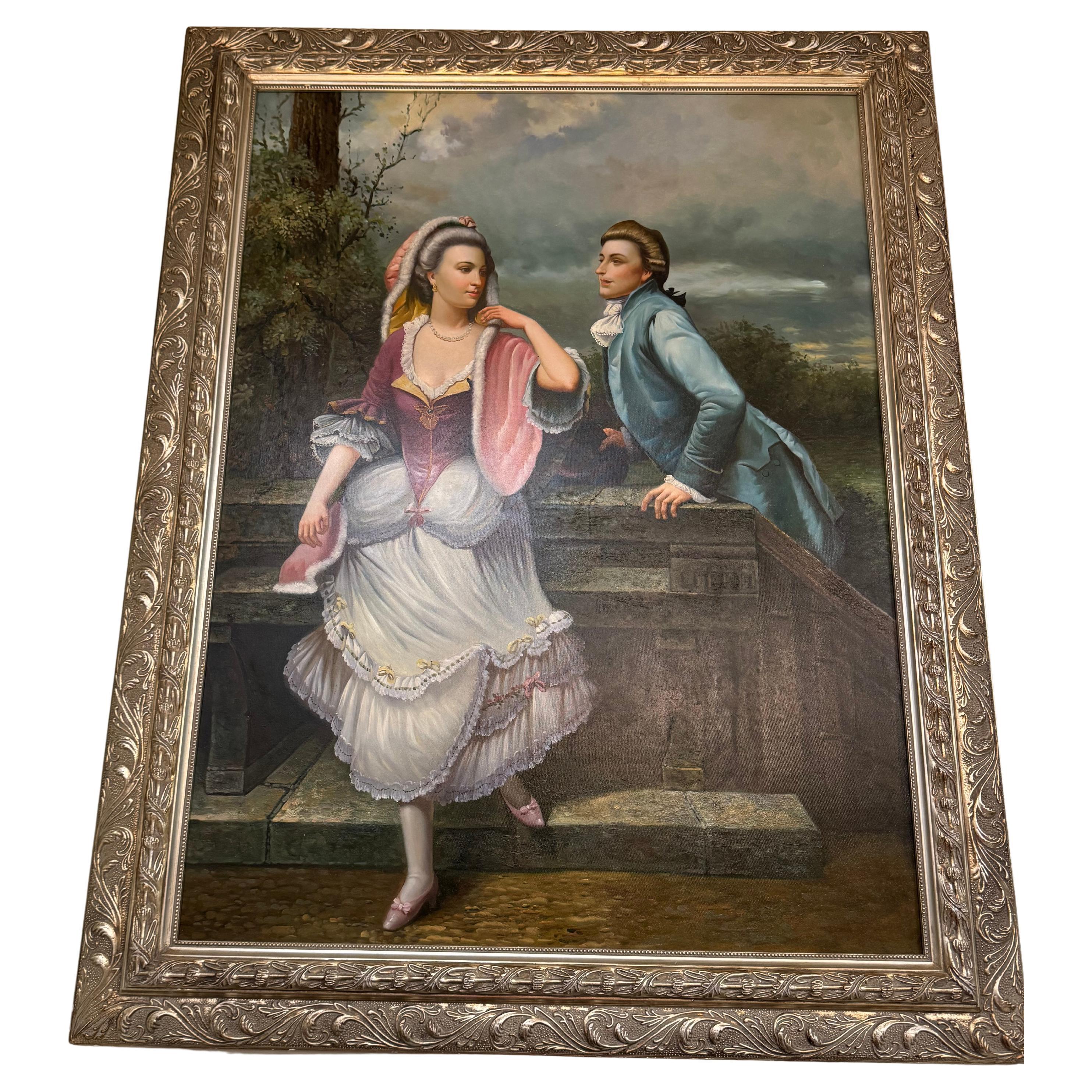 Original painting inspired by Auguste Detti  18 th century artist