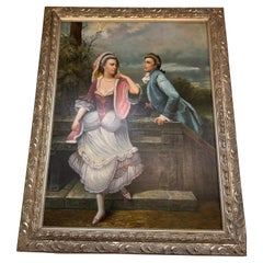 Antique Original painting inspired by Auguste Detti  18 th century artist