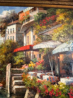 Original painting lake Italy Como Scene 39x48 - Italy