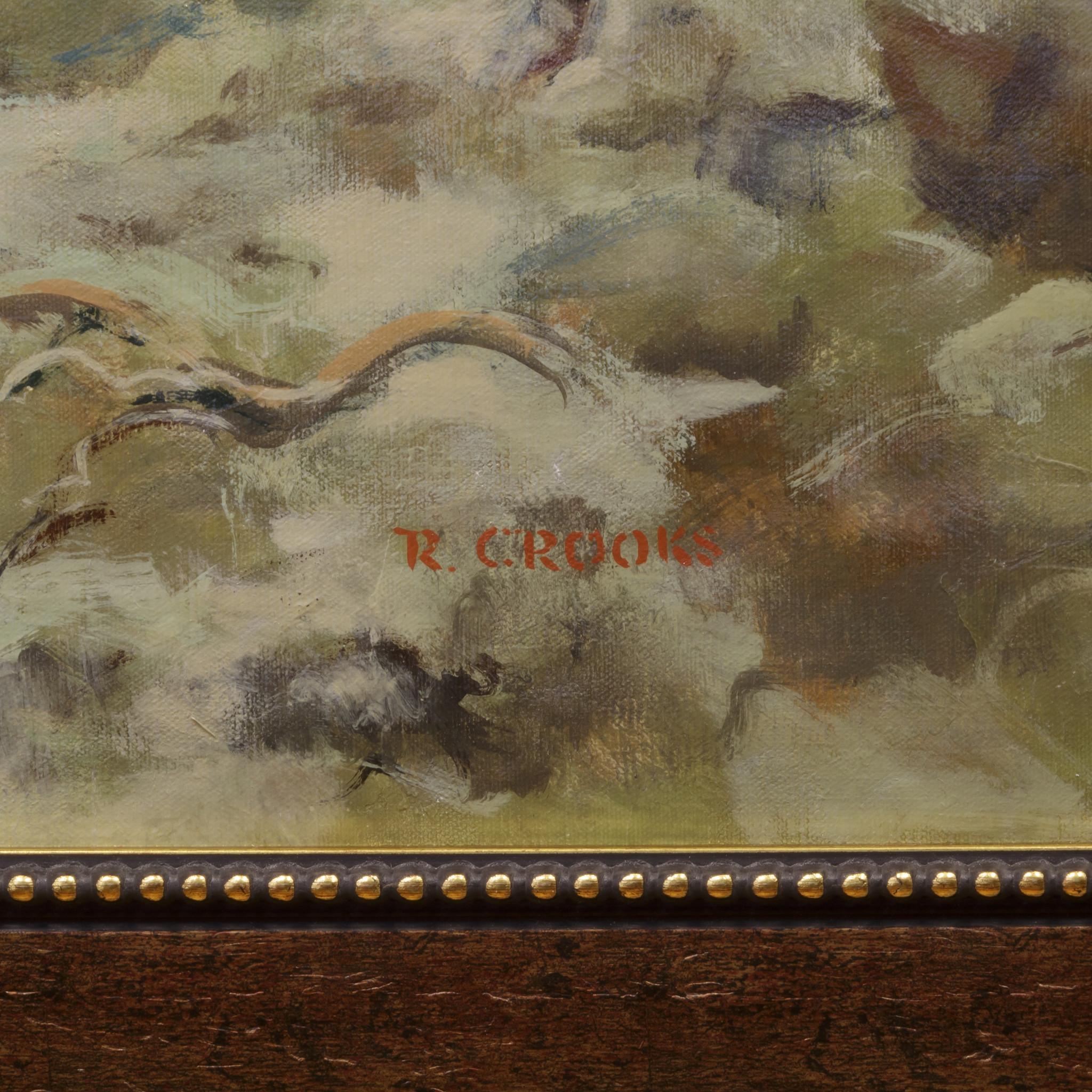 Peinture originale « Laying in Wait » de Ron Crooks Excellent état - En vente à Coeur d'Alene, ID