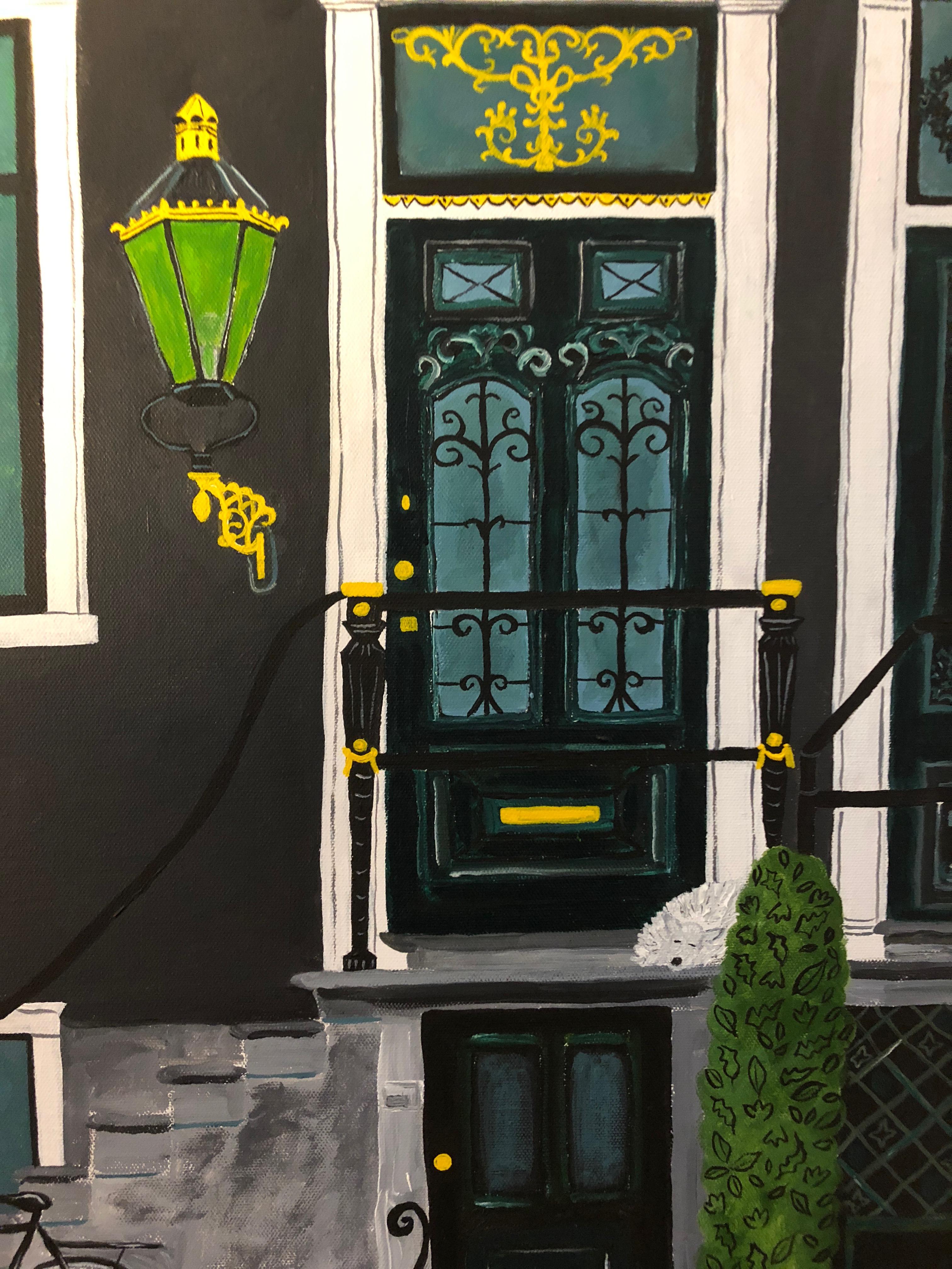 Limited Edition Reproduction Painting of Amsterdam Doorway In Excellent Condition For Sale In Hopewell, NJ