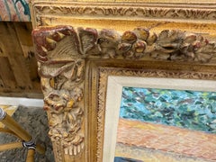 Original painting of flowe market inspired by French artist Louis Gaidan art wor