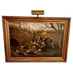 Antique Original Painting of Hunt Scene by Listed Artist Arthur Alfred Davis