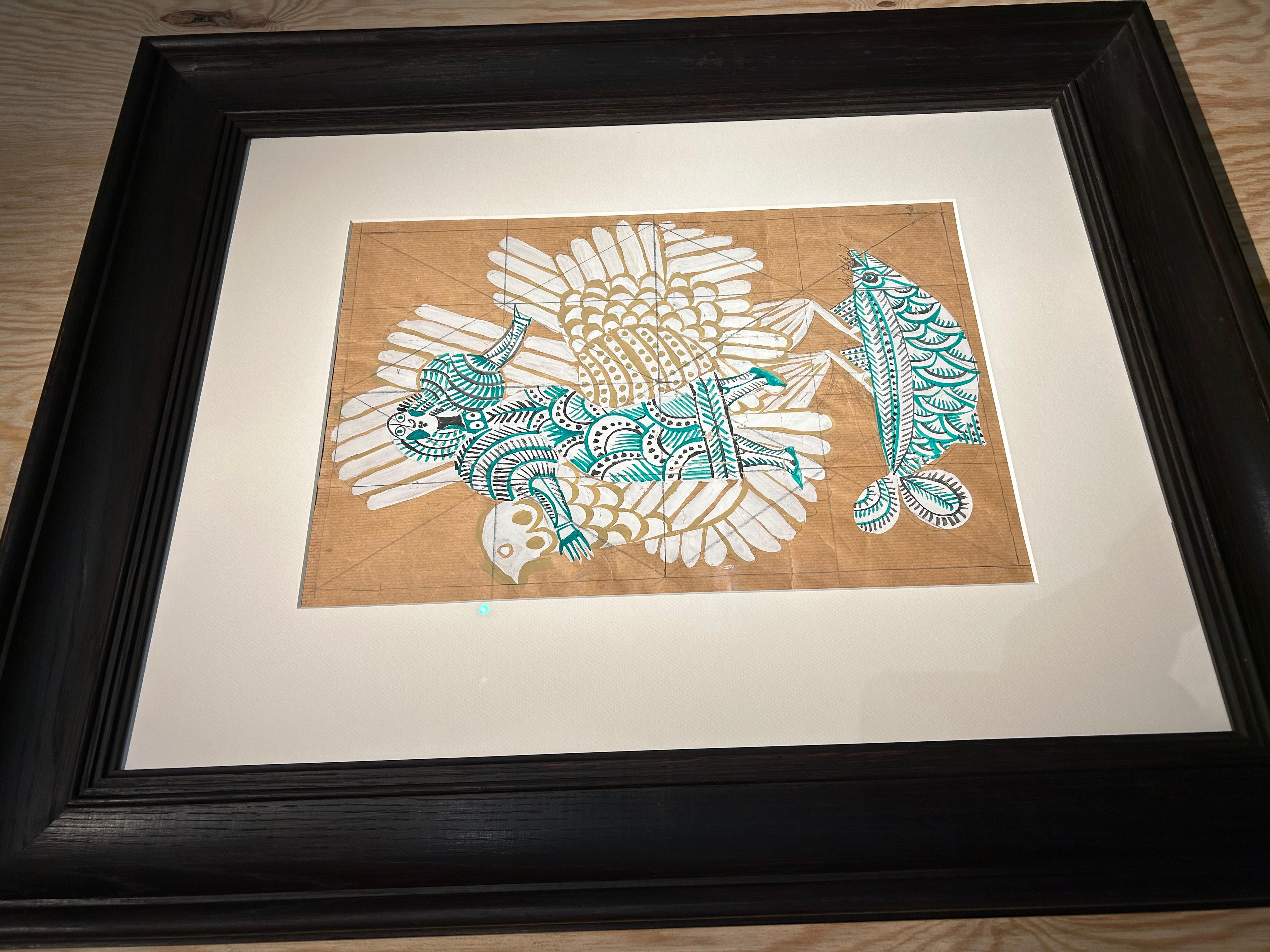 Hand-Painted Original painting of Roger Capron For Sale