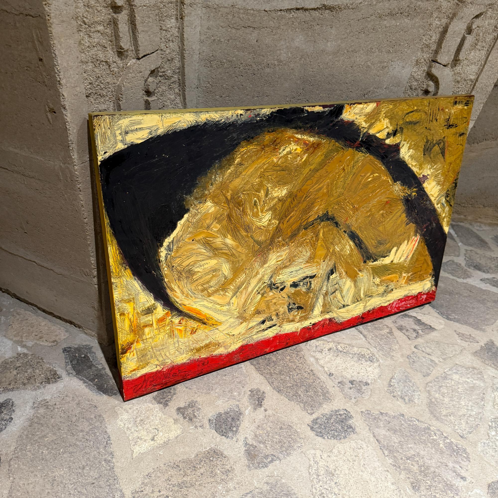 Originalgemälde Öl auf Leinwand Signiert Sanchez für Villa Saaverios (Organische Moderne) im Angebot