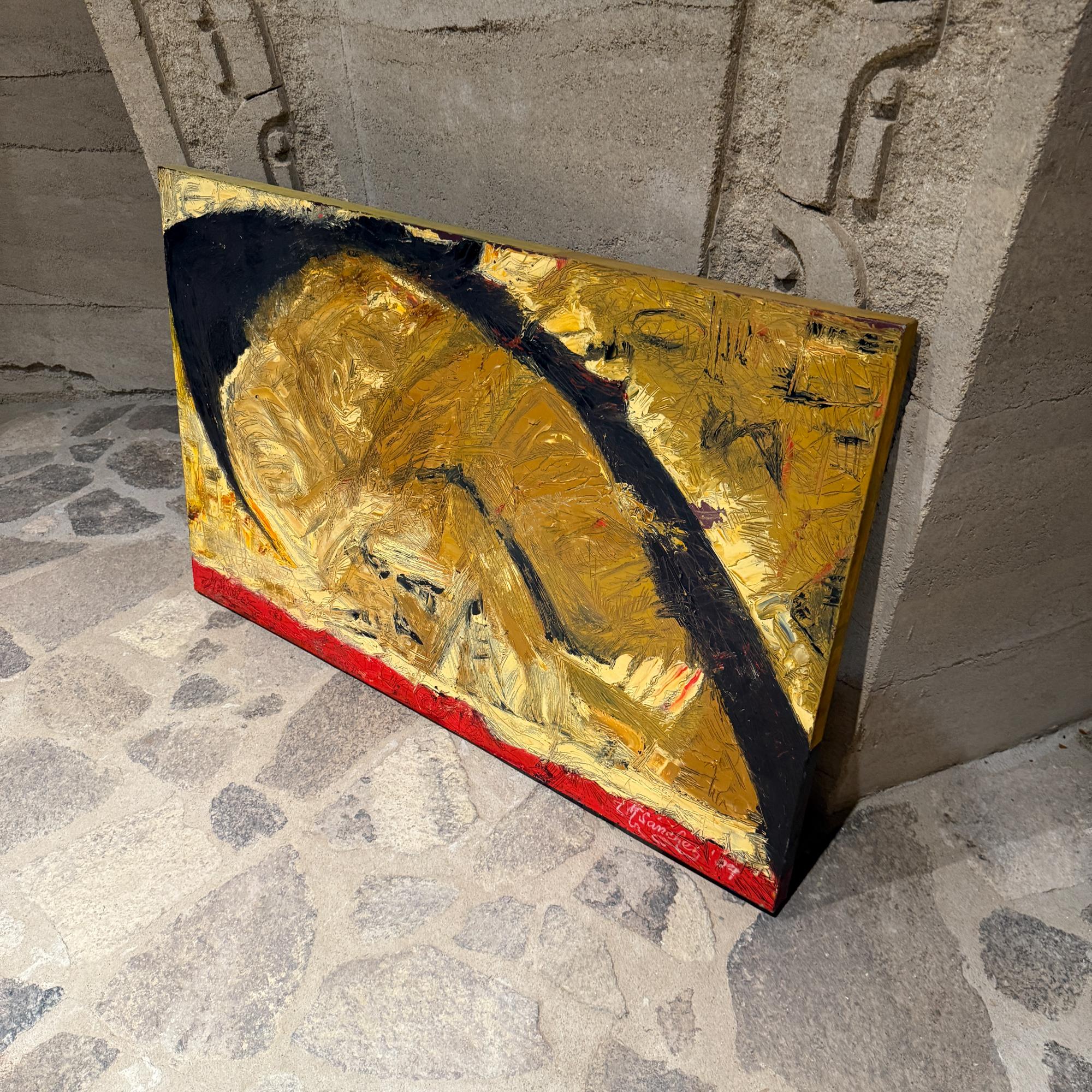 Originalgemälde Öl auf Leinwand Signiert Sanchez für Villa Saaverios (Mexikanisch) im Angebot