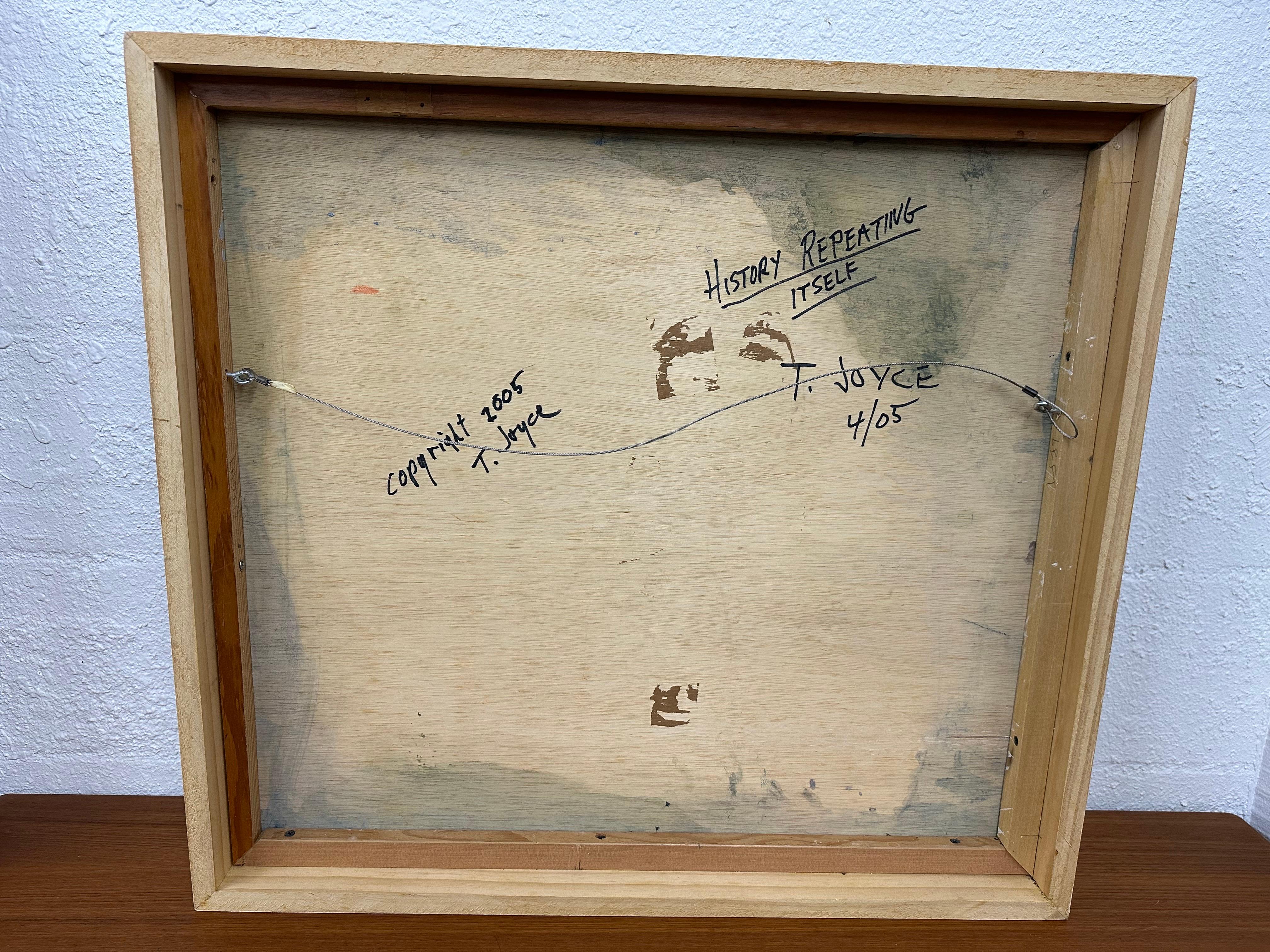 Quadro originale su tavola Quadro astratto modernista con cornice, firmato T. Joyce In condizioni buone in vendita a Lutz, FL