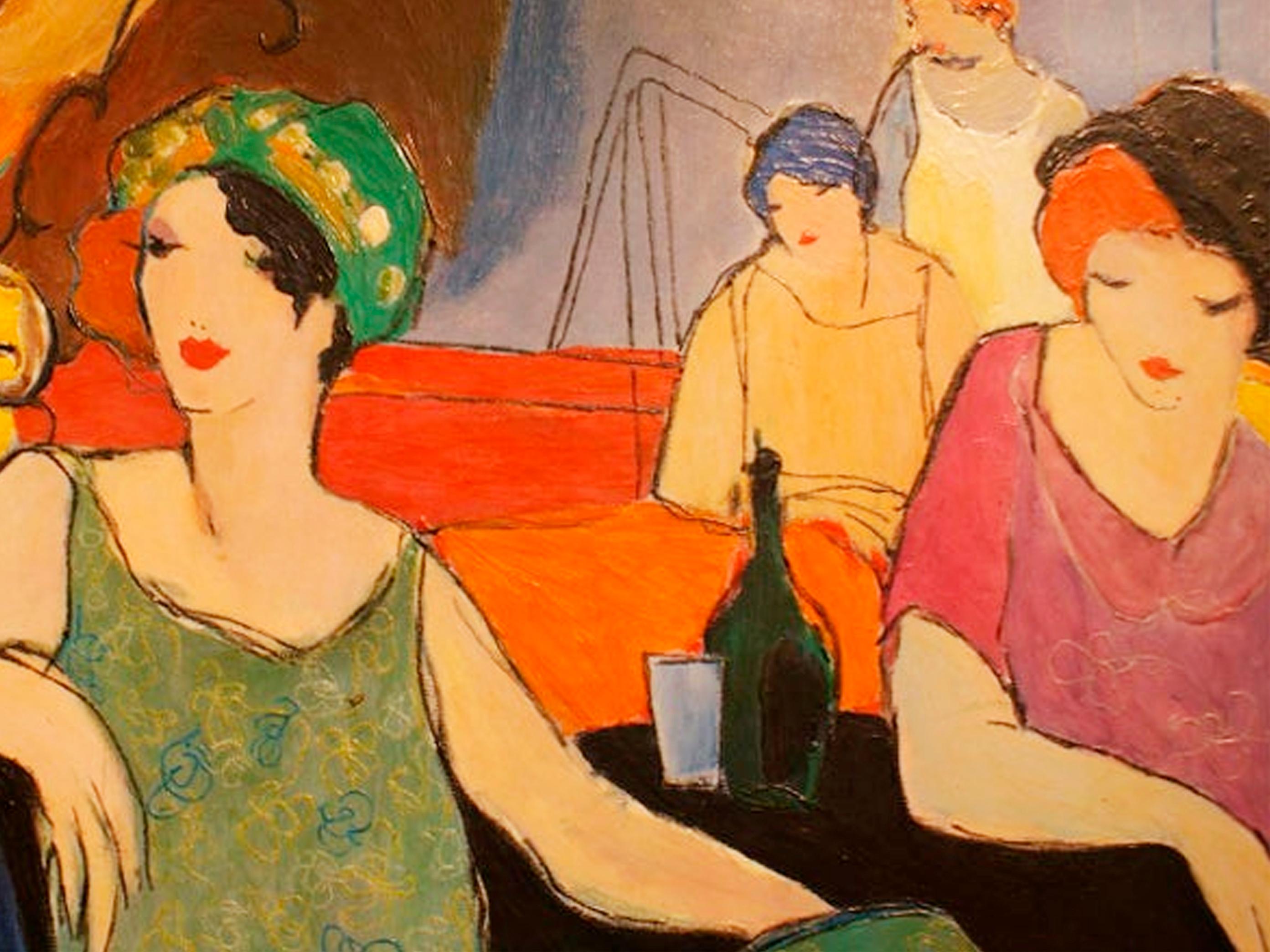 Acrilico Pittura originale firmata da Itzchak Tarkay in vendita