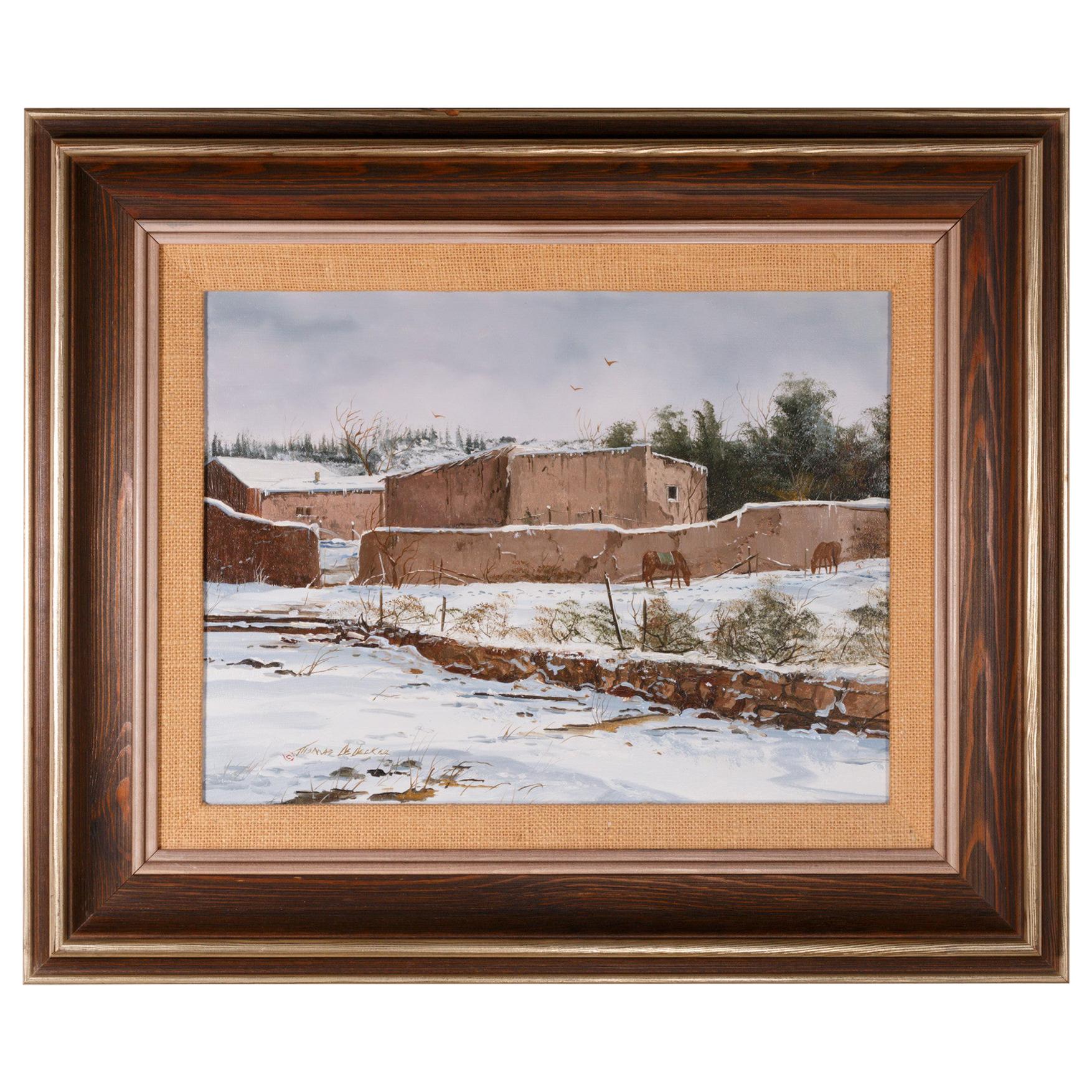 Original Painting "Southwest Ranch" by Thomas DeDecker For Sale