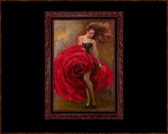 Original Painting, Spanish Rose by our Studio Artist Mia Orlova, Modern Art