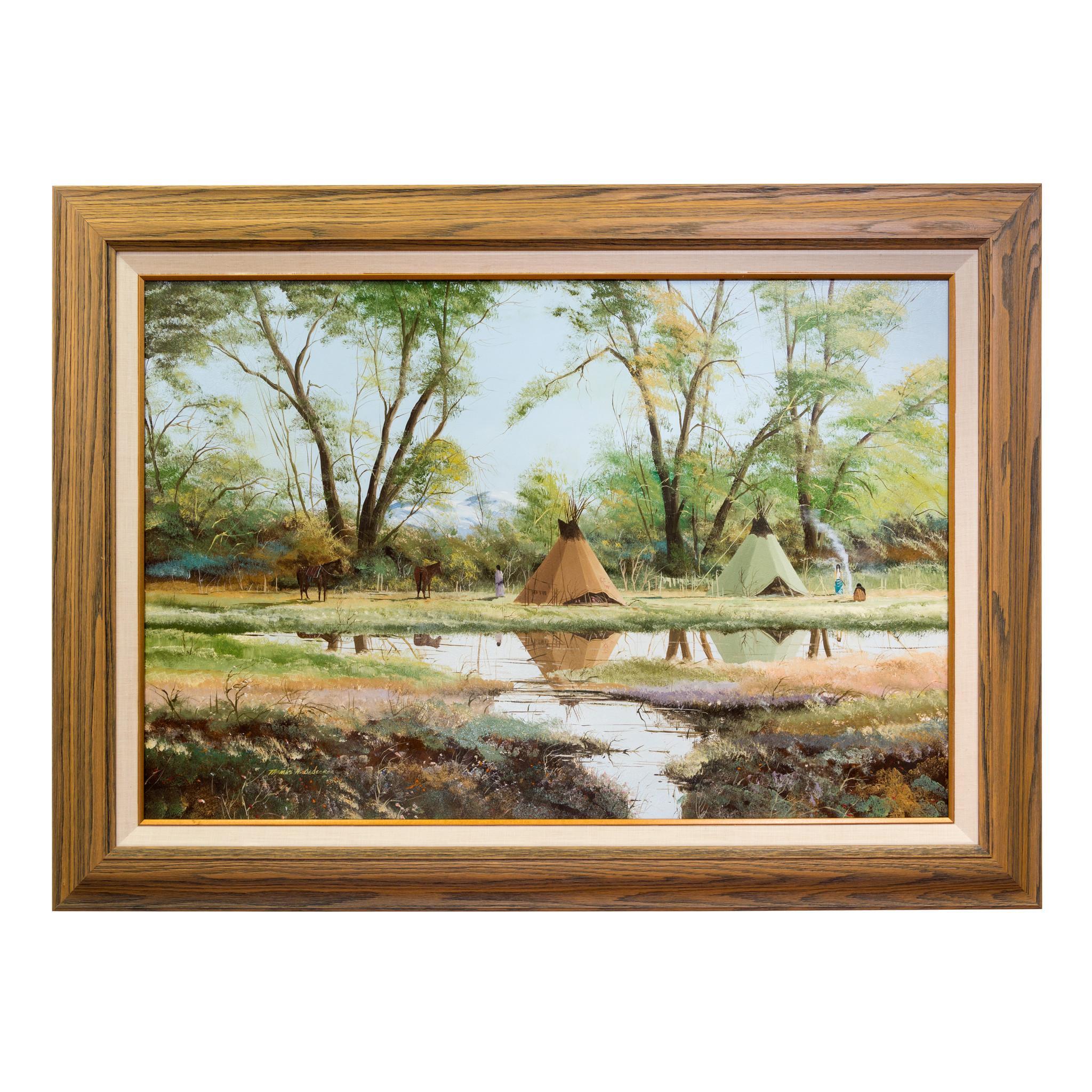 Peinture originale « Spring Camp » de Thomas DeDecker