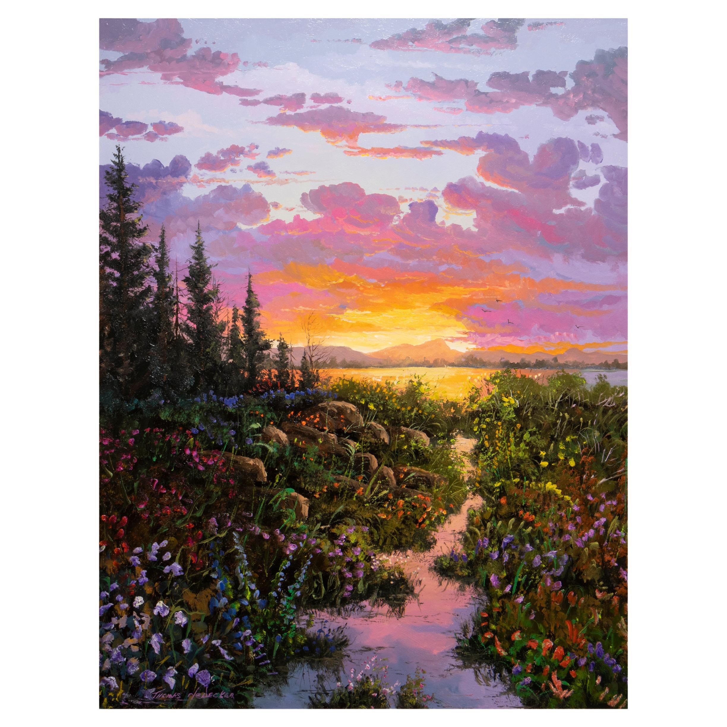 Original Painting "Summer's Day End" by Thomas deDecker For Sale