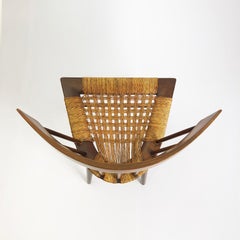 Original Pair Edmond Spence "Yucatan" Mahogany Side Chairs Woven Sea Grass Seats