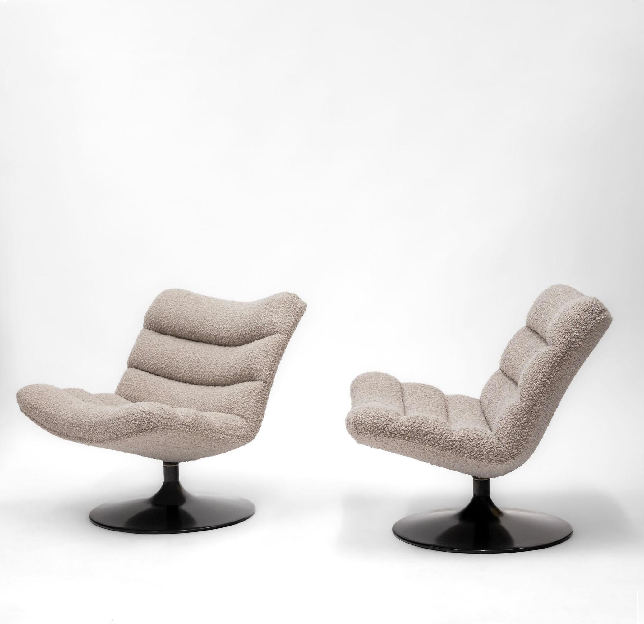 Pareja original Geoffrey Harcourt F506 Sillones Boucle Weave Artifort Años 80 en Bueno estado para la venta en Norwich, GB