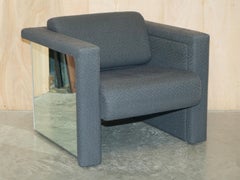 ORIGINAL PAIR OF 1988 TRIX AND ROBERT HAUSSMANN FOR KNOLL MIRRORED ARMCHAIRs