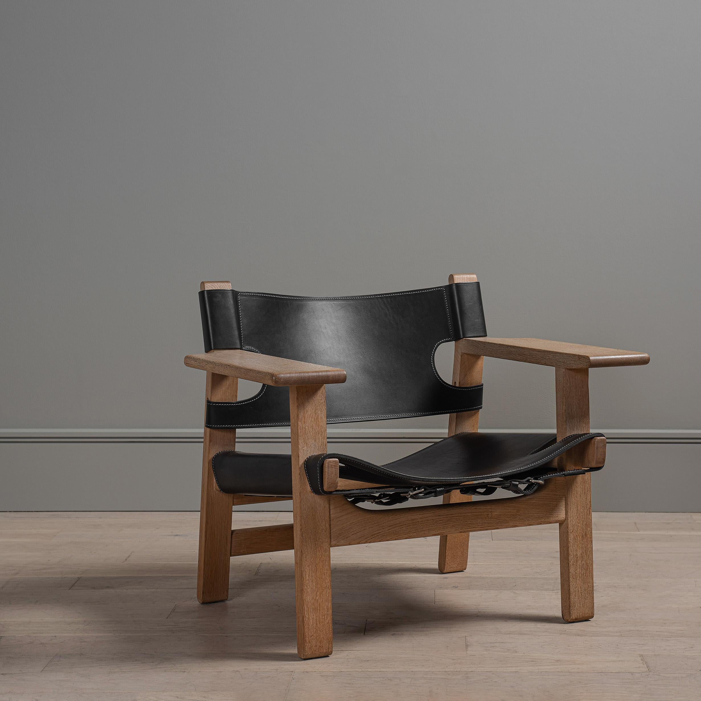 Danish Original Early Pair of Borge Mogensen Spanish Chairs