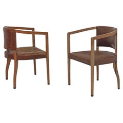 Antique Original Pair of Carl Witzmann Chairs House Bergmann Jugendstil Secession Style