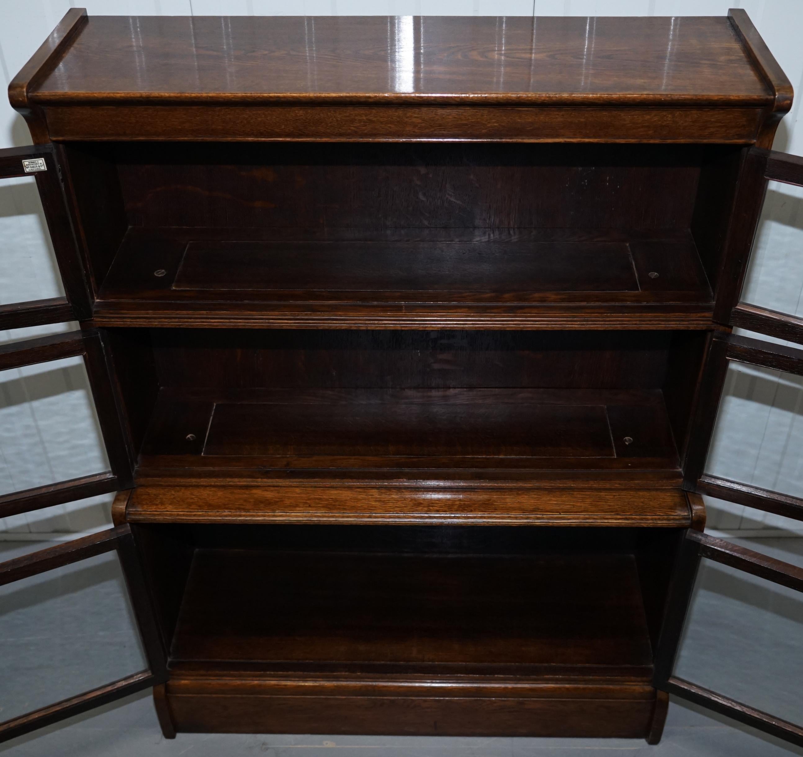 Original Pair of circa 1900 William Baker Co Oxford Stacking Modular Bookcases 4