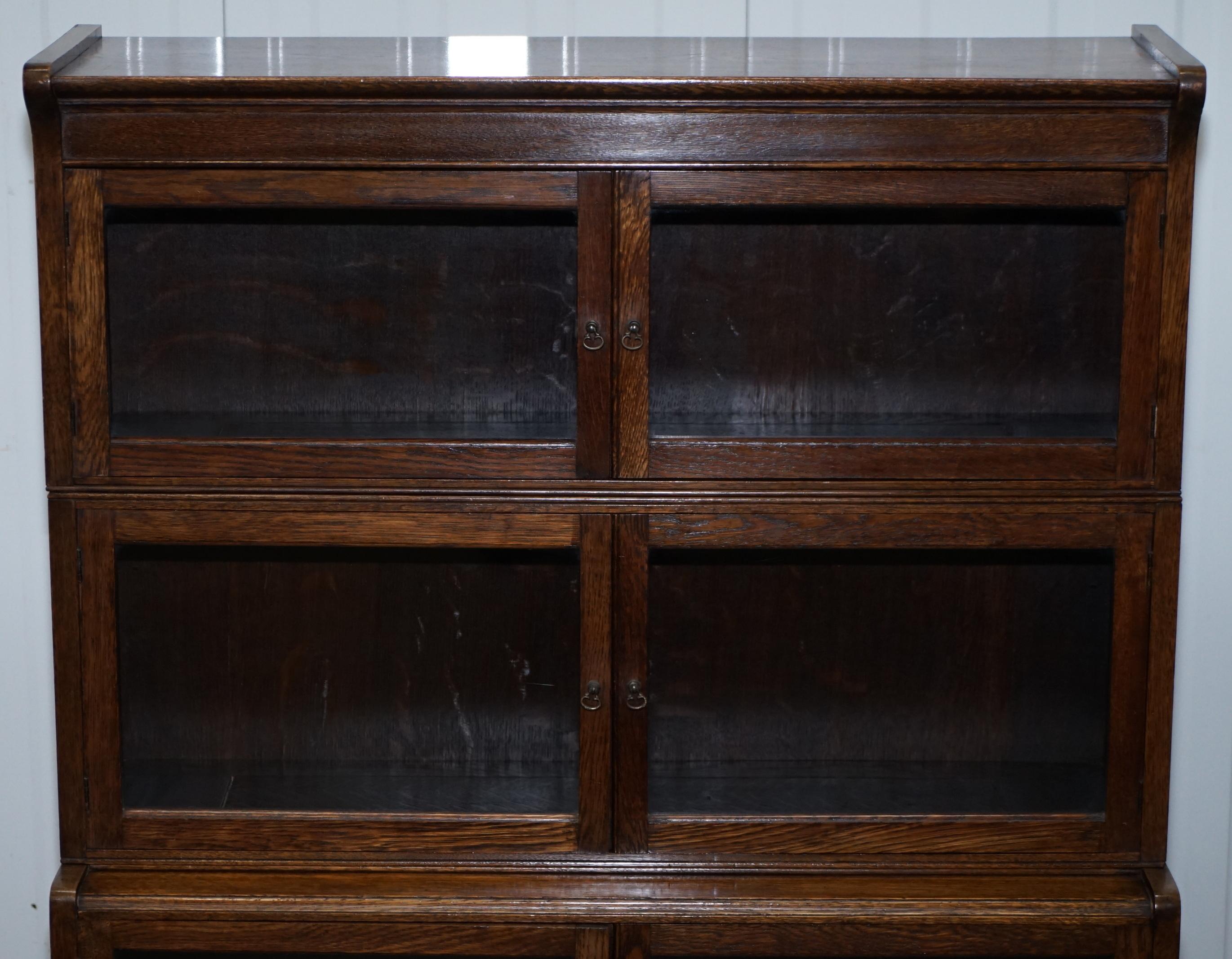 Hand-Crafted Original Pair of circa 1900 William Baker Co Oxford Stacking Modular Bookcases