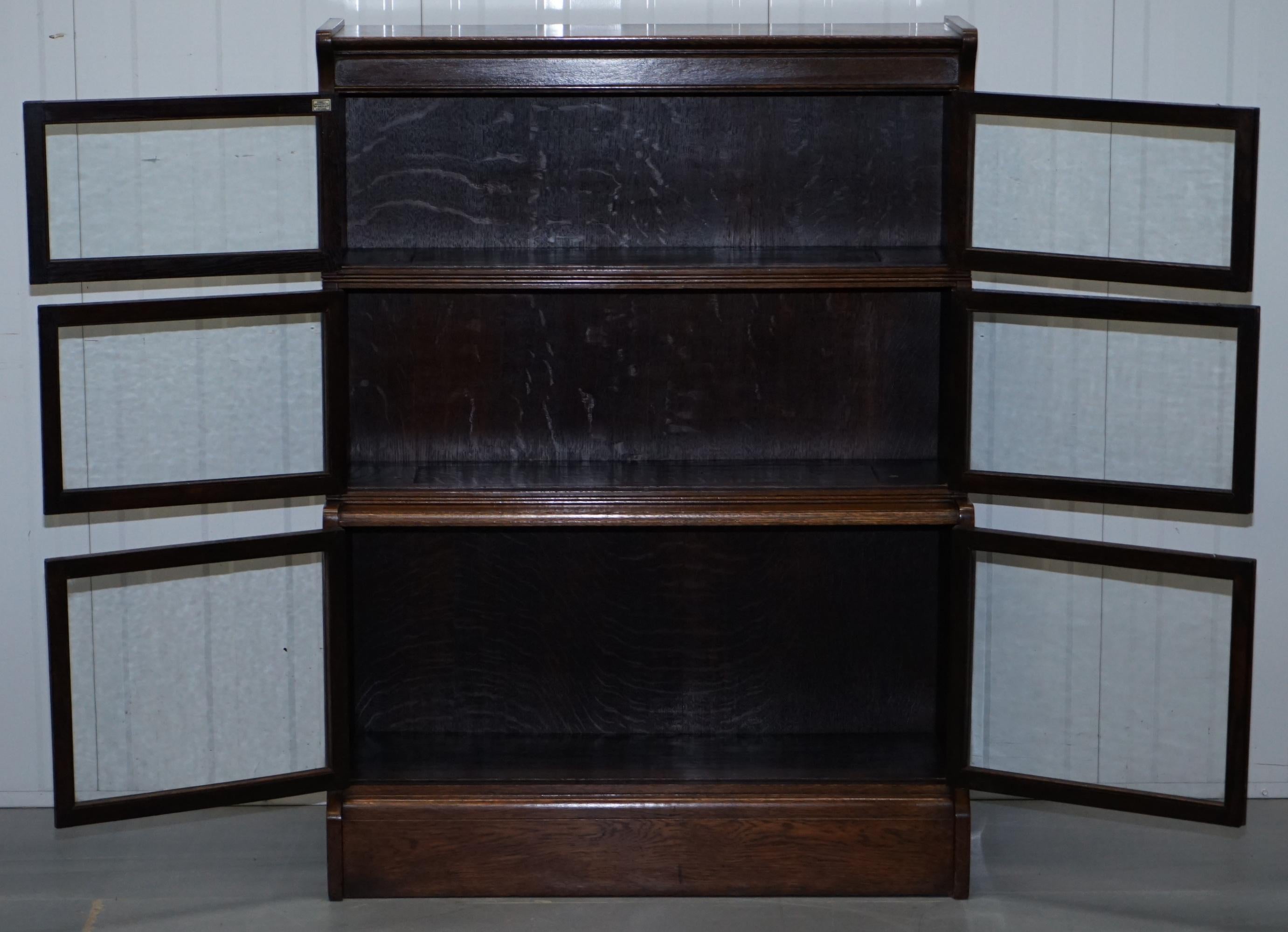 Original Pair of circa 1900 William Baker Co Oxford Stacking Modular Bookcases 2