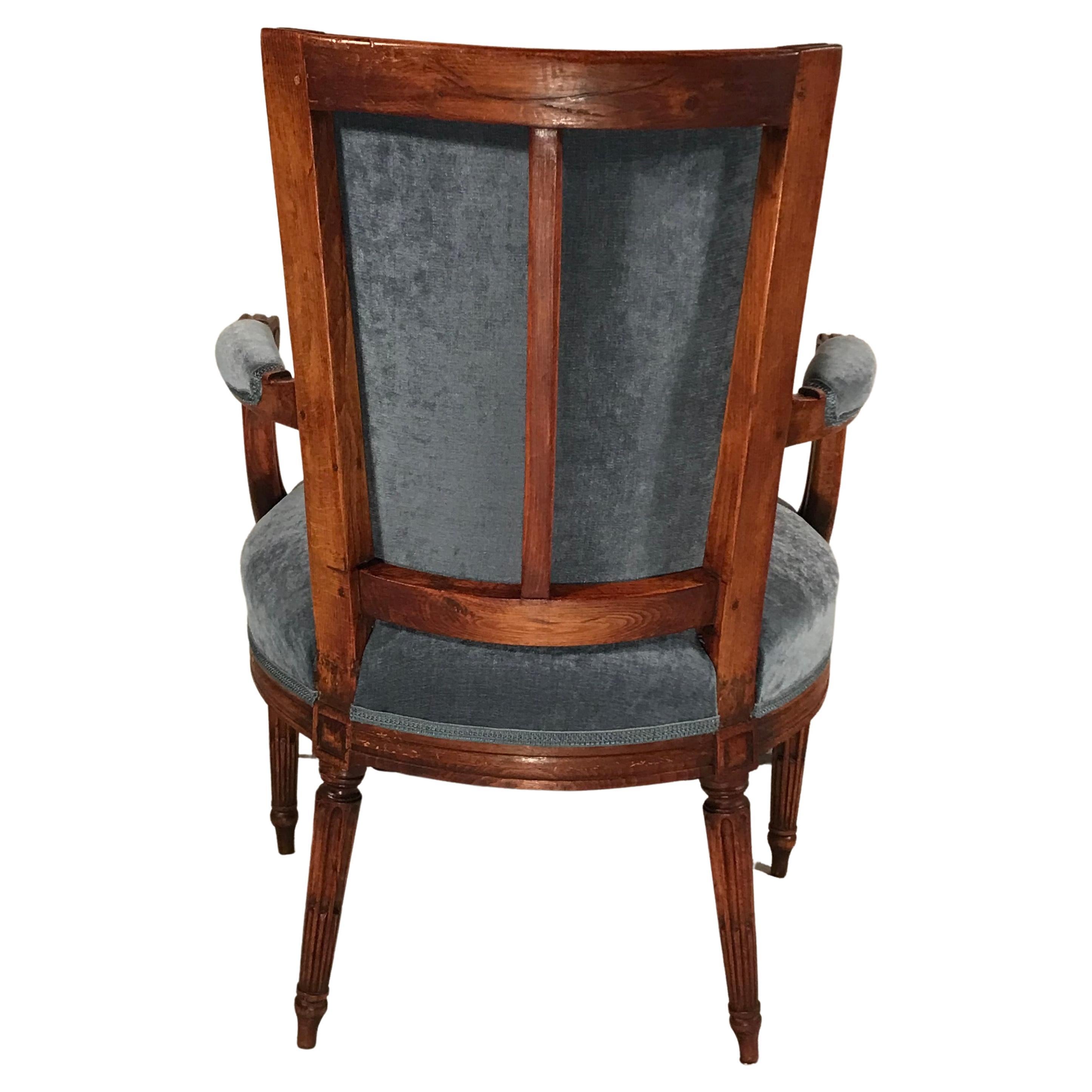 Hand-Carved Original Pair of Louis XVI Armchairs, France, 1780