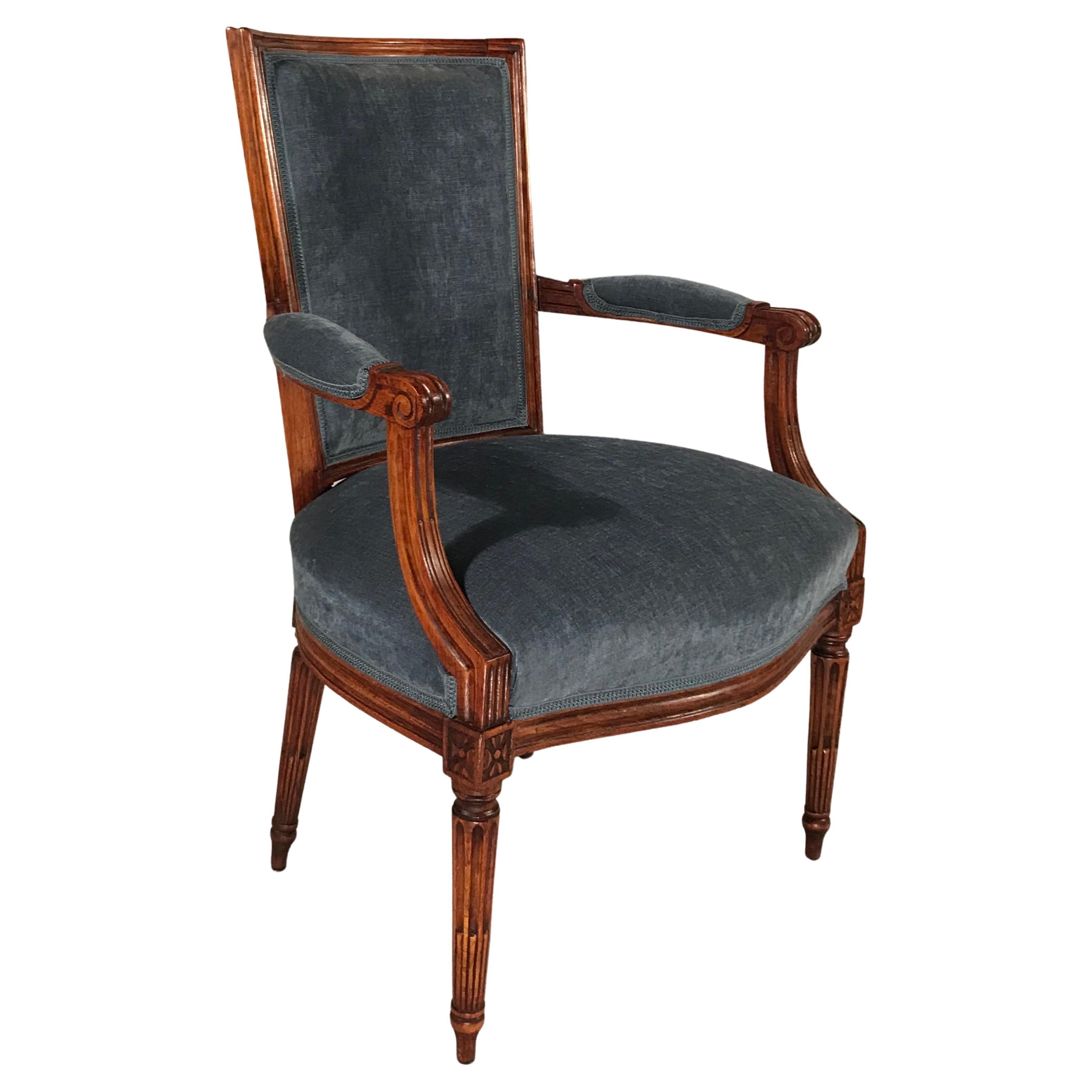 Beech Original Pair of Louis XVI Armchairs, France, 1780 For Sale