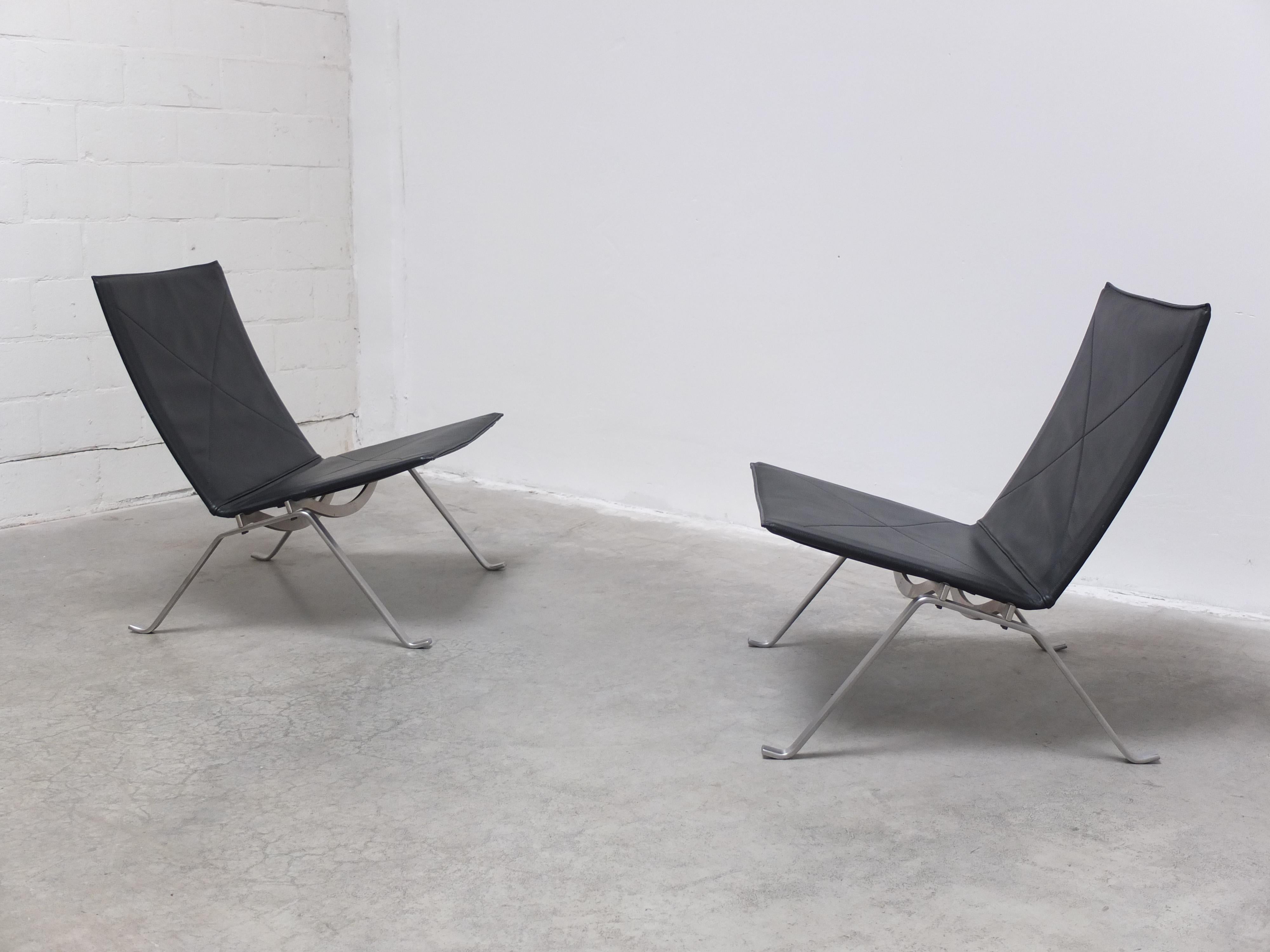 20th Century Original Pair of 'PK22' Easy Chairs by Poul Kjærholm for Fritz Hansen, 1950s